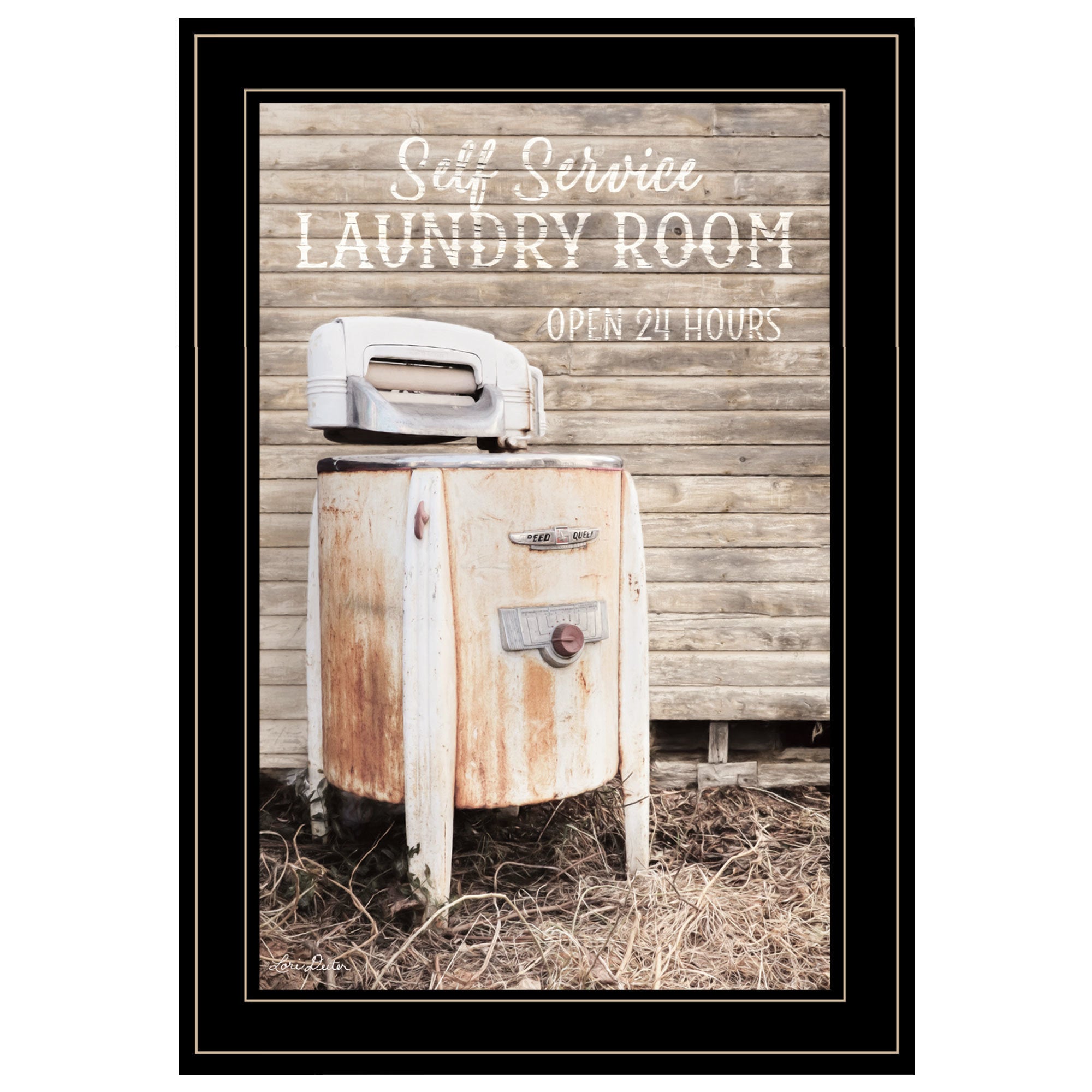 "Laundry Room" by Lori Deiter, Ready to Hang Framed Print, Black Frame