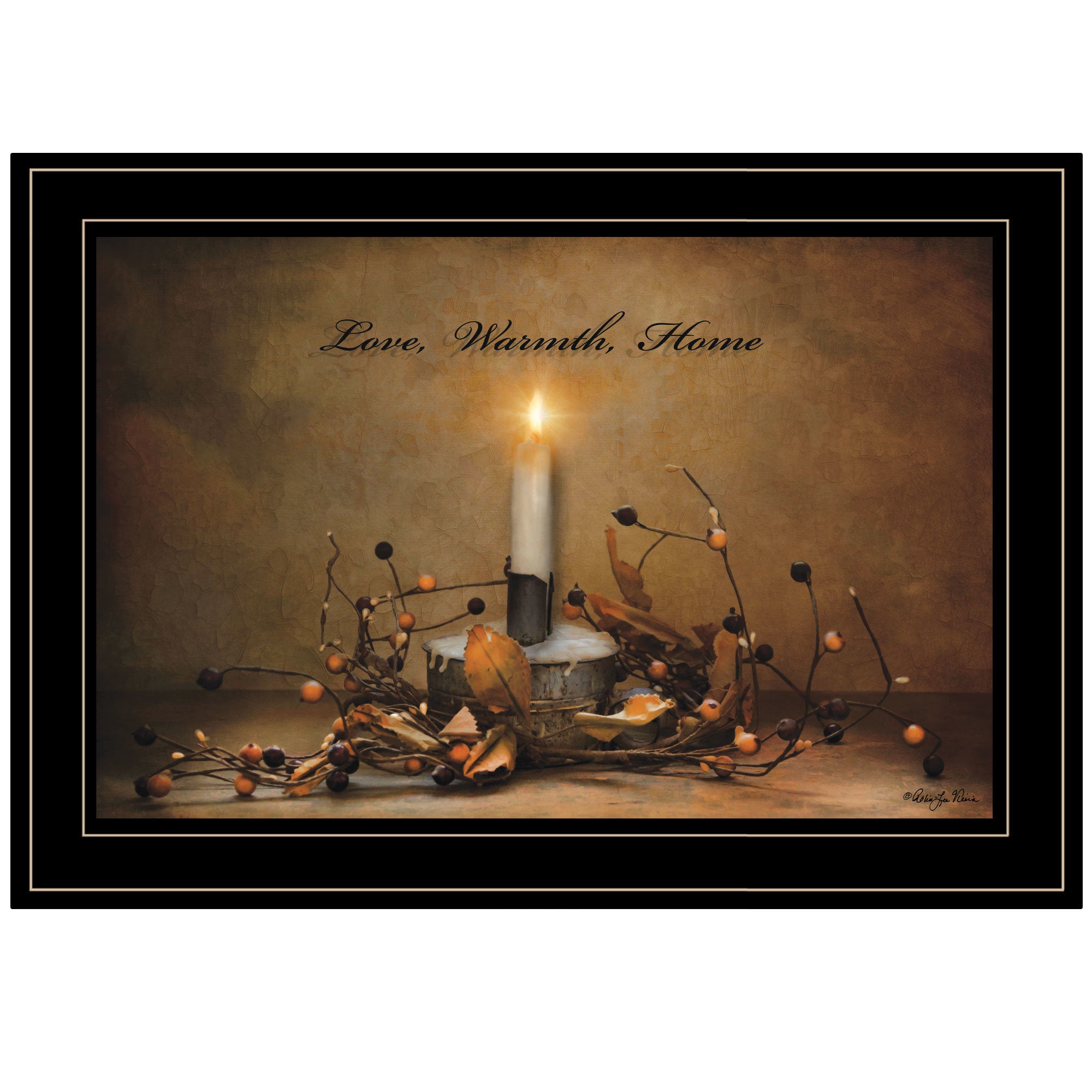 "Love, Warmth, Home" by Robin-Lee Vieira, Ready to Hang Framed Print, Black Frame