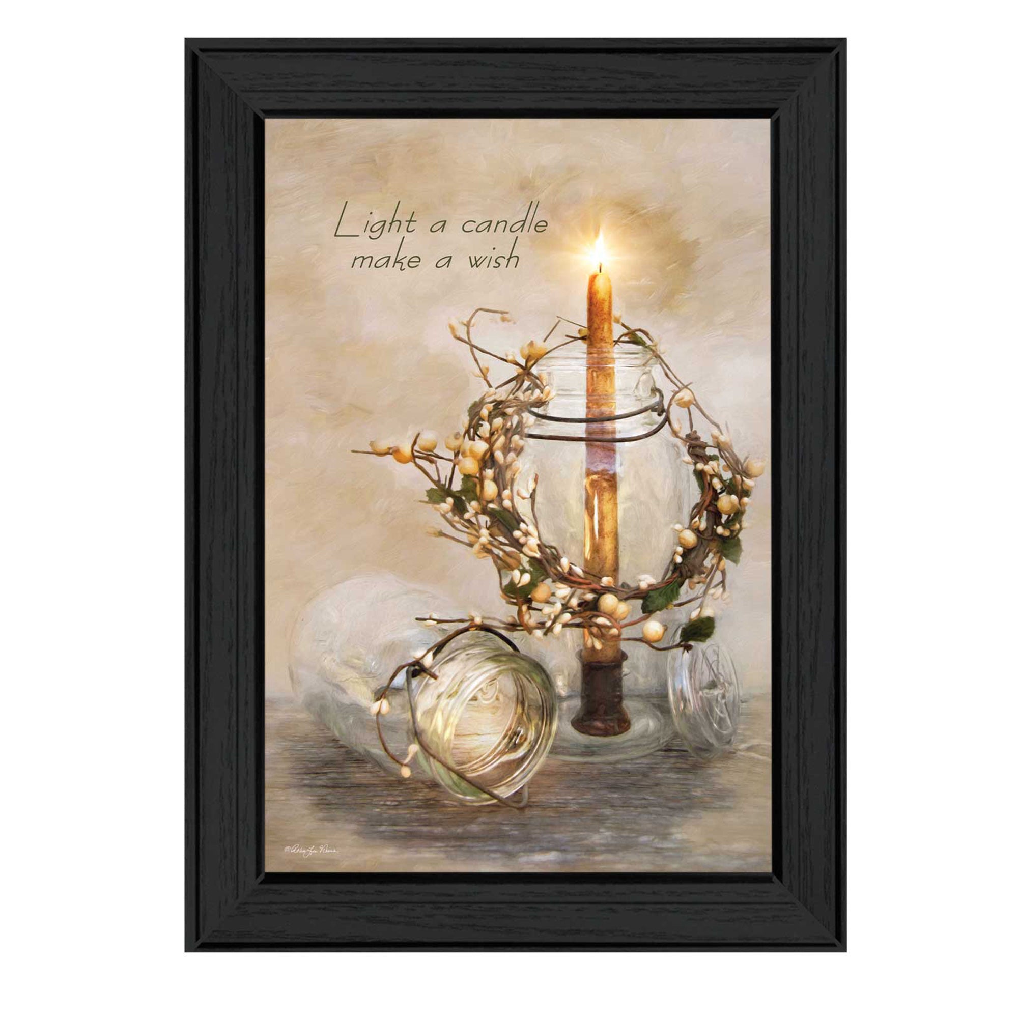 "Make A Wish" By Robin-Lee Vieira, Printed Wall Art, Ready To Hang Framed Poster, Black Frame