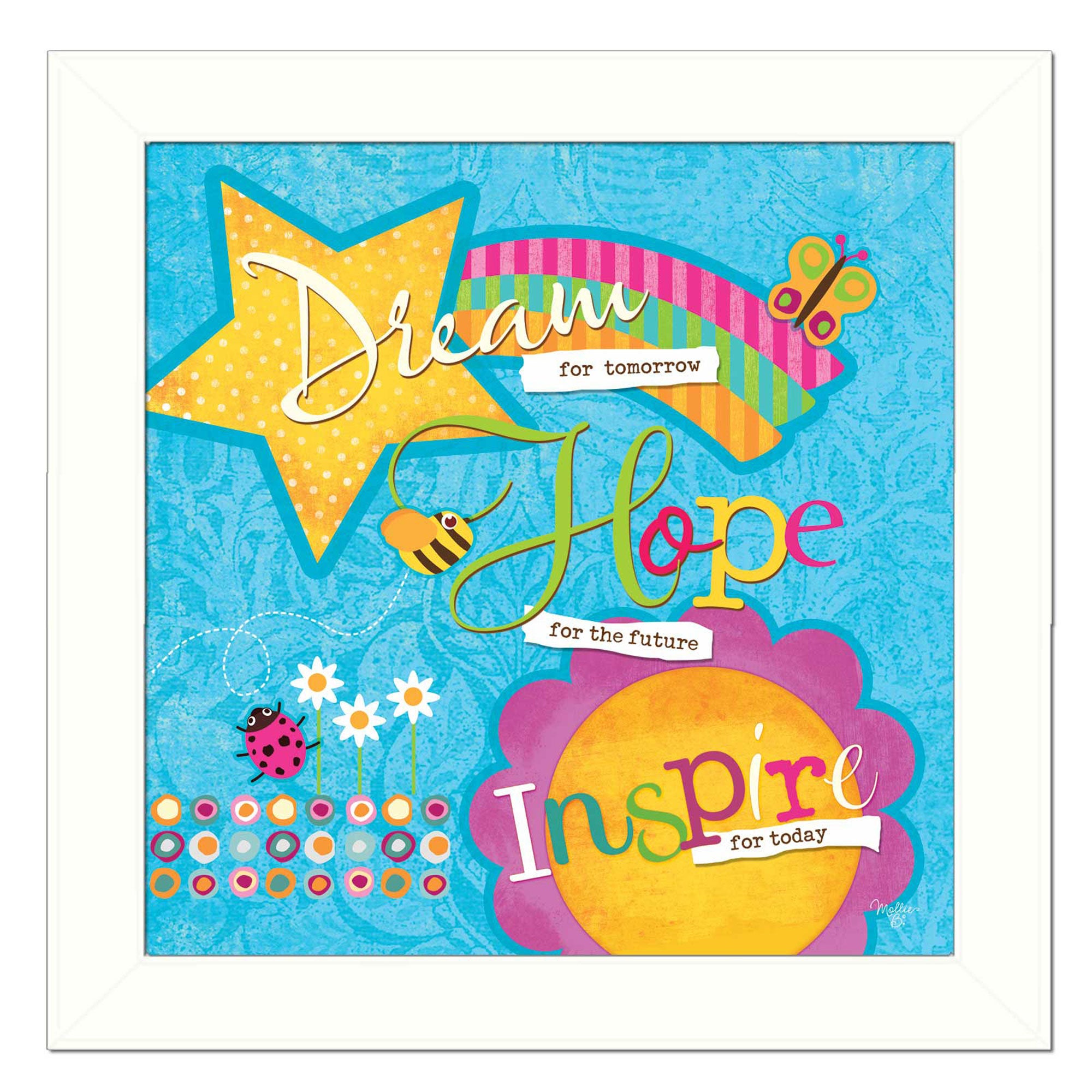 "Dream For Tomorrow" By Mollie B., Printed Wall Art, Ready To Hang Framed Poster, White Frame