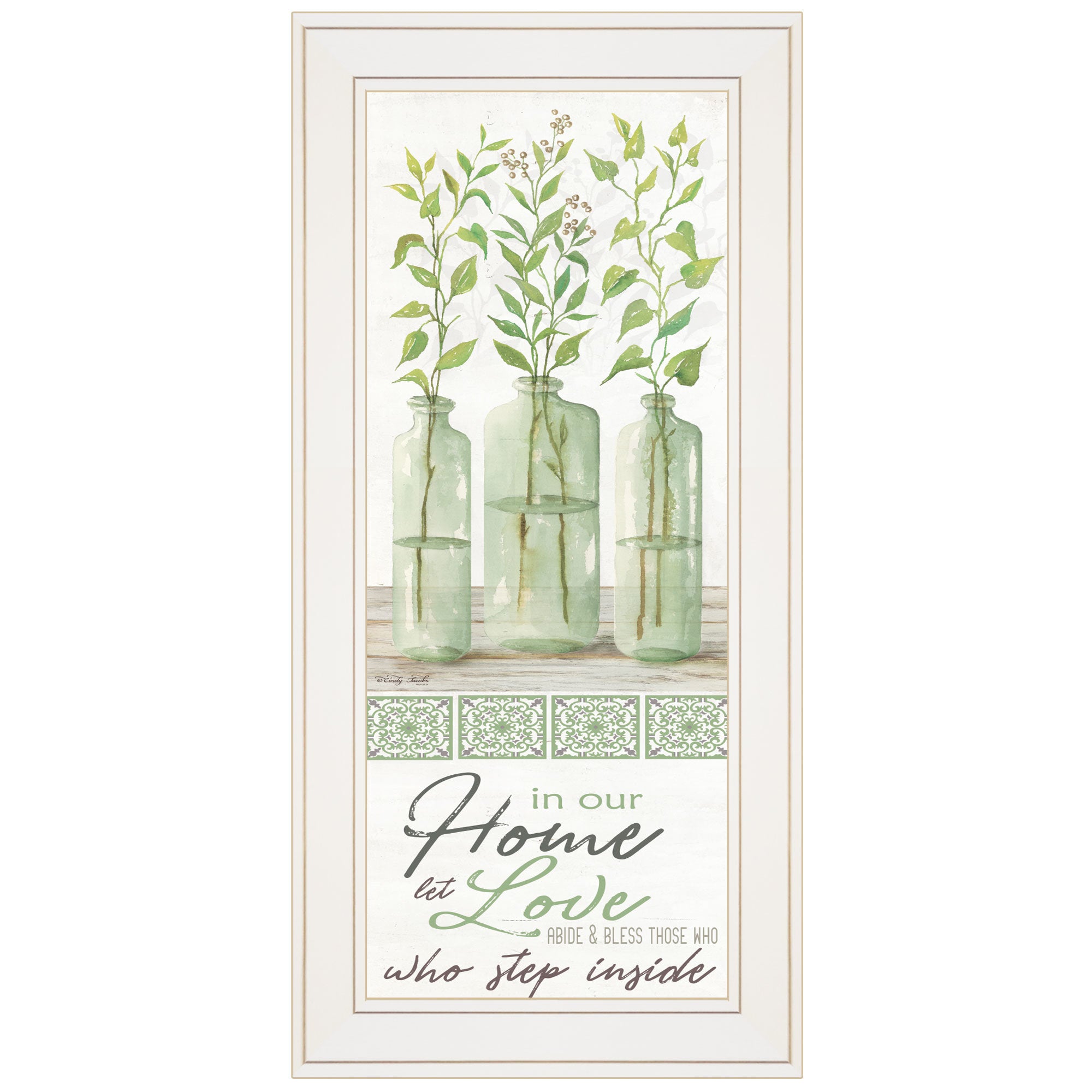 "In Our Home" by Cindy Jacobs, Ready to Hang Framed Print, White Frame