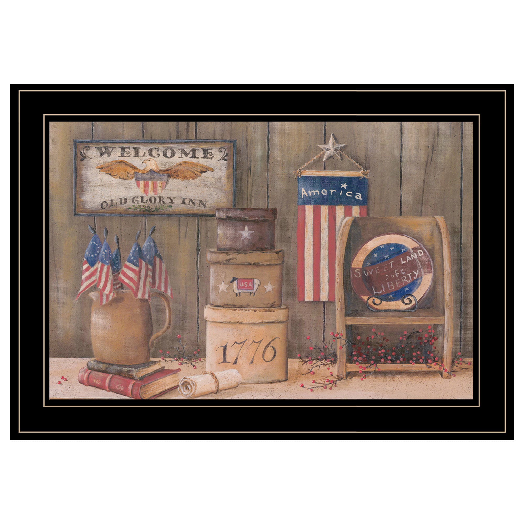 "Sweet Land of Liberty" by Pam Britton, Ready to Hang Framed Print, Black Frame