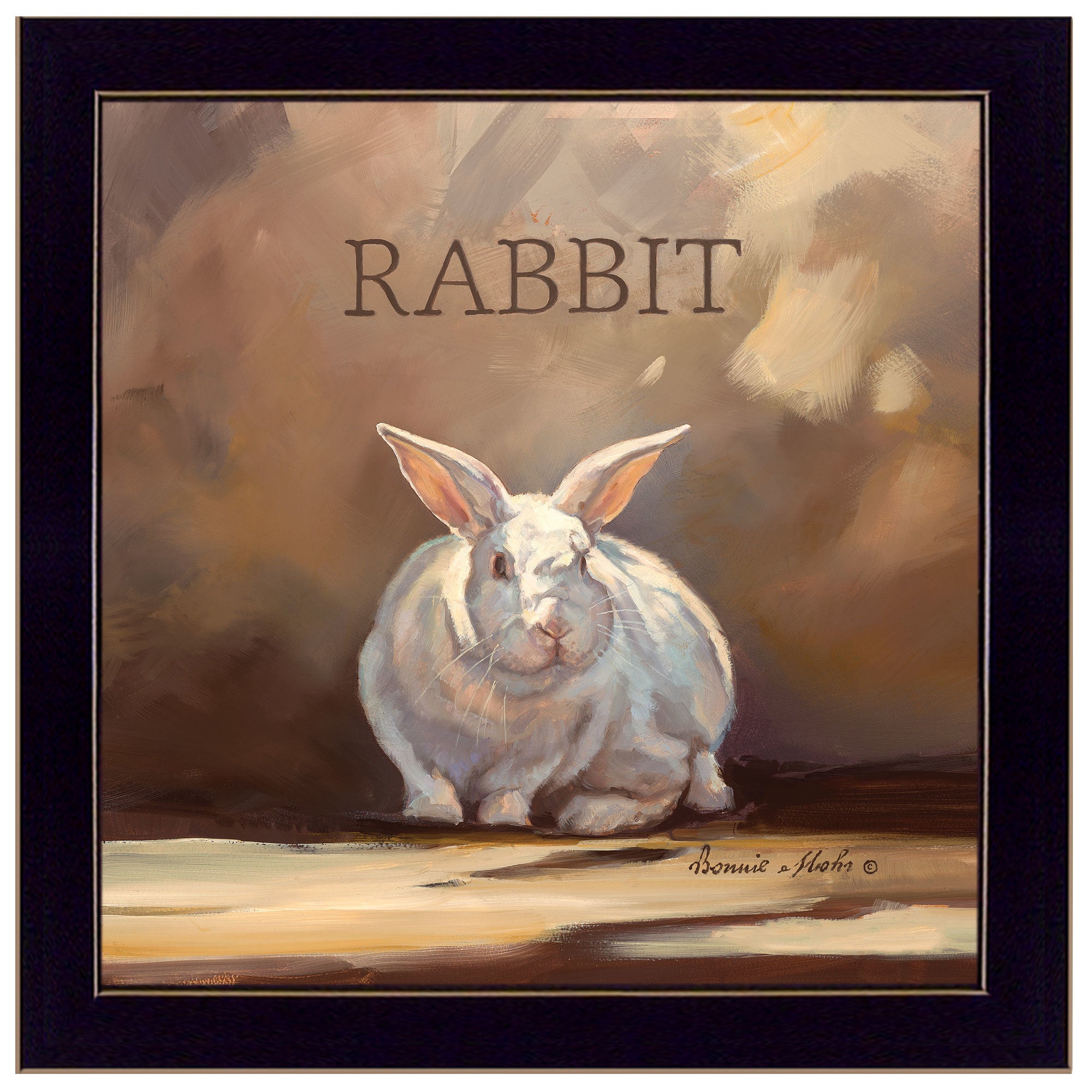 "Ruby the Rabbit" by Bonnie Mohr, Ready to Hang Framed Print, Black Frame