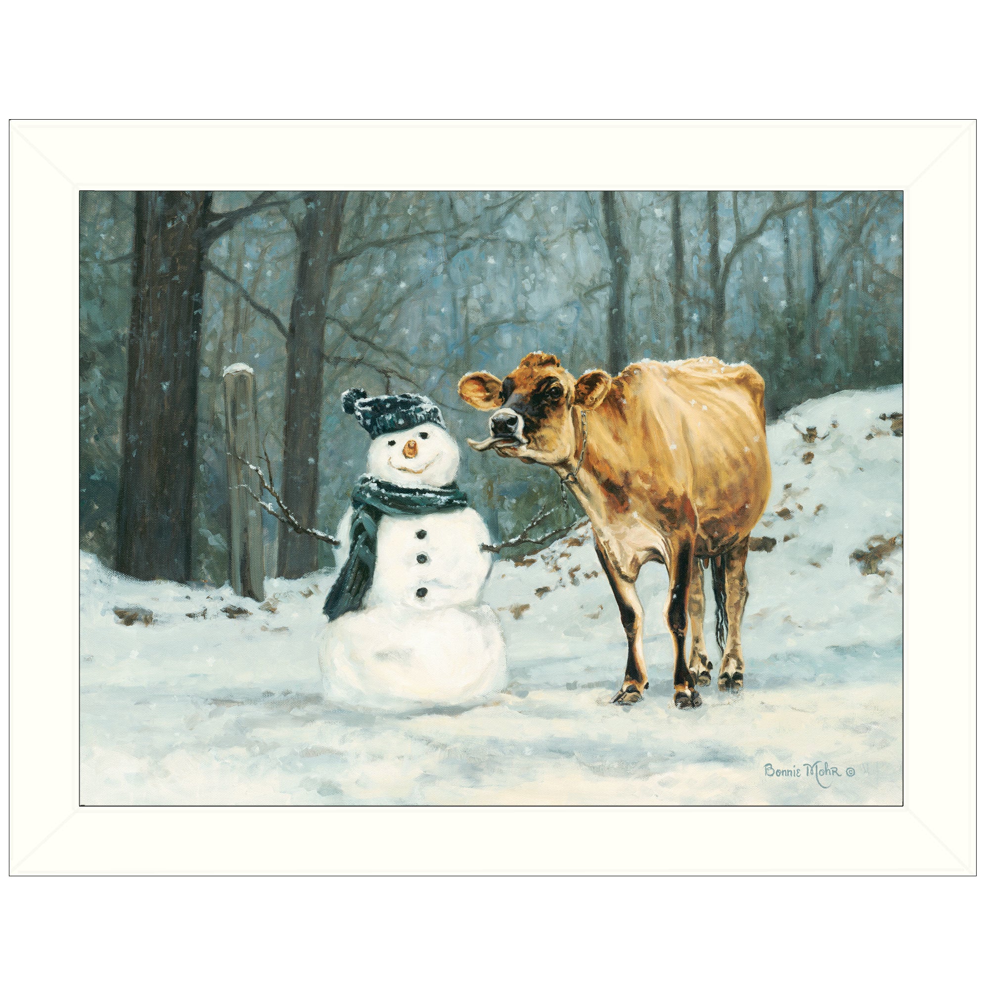 "Well Hello There" by Bonnie Mohr, Ready to Hang Framed Print, White Frame