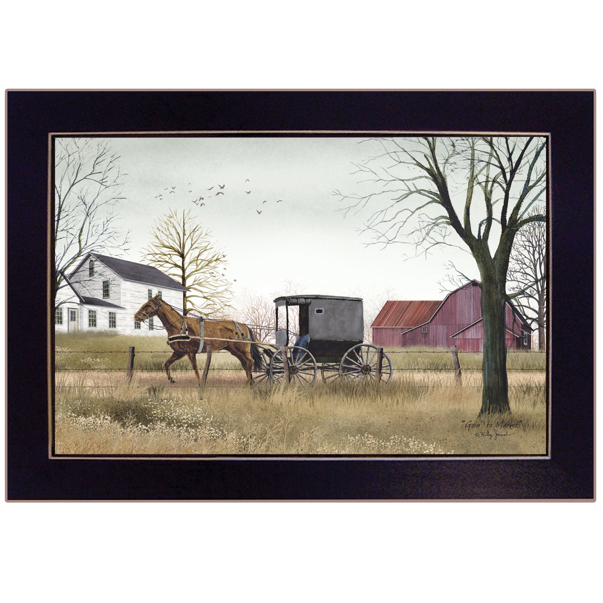 "Goin' to Market" By Billy Jacobs, Printed Wall Art, Ready To Hang Framed Poster, Black Frame