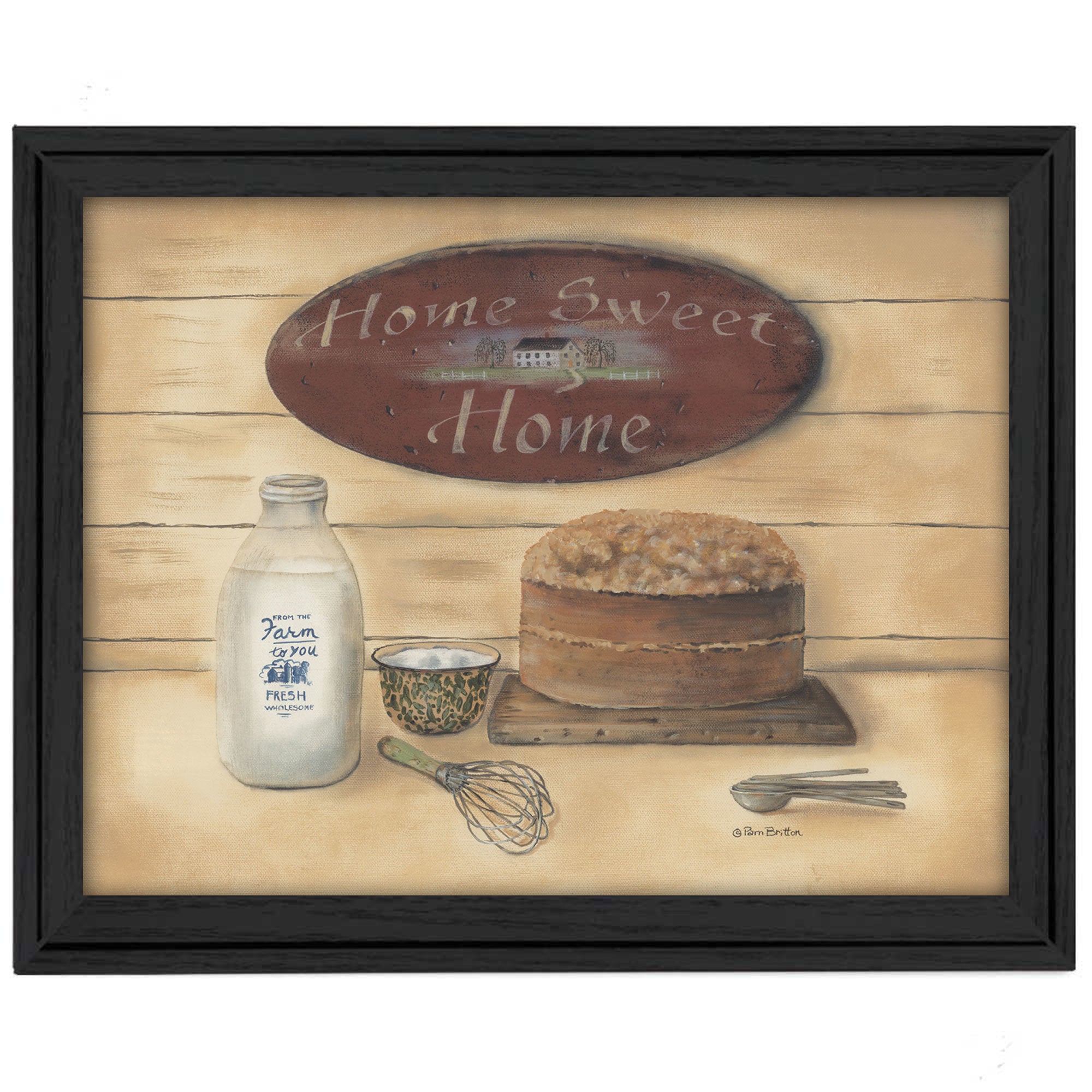 "Home Sweet Home" By Pam Britton, Printed Wall Art, Ready To Hang Framed Poster, Black Frame