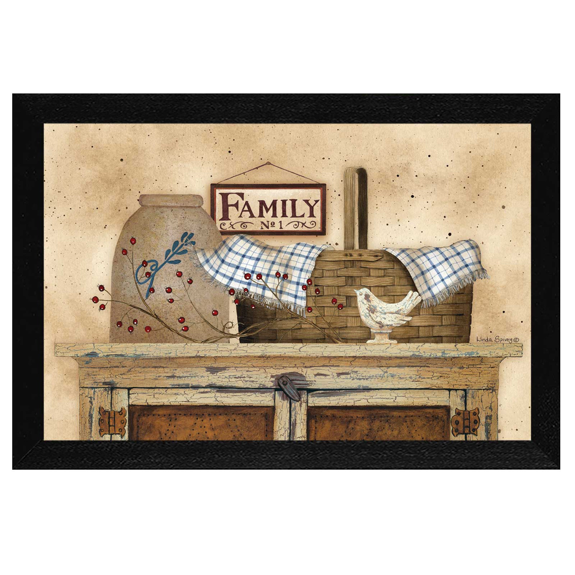"Family Still Life" By Linda Spivey, Printed Wall Art, Ready To Hang Framed Poster, Black Frame