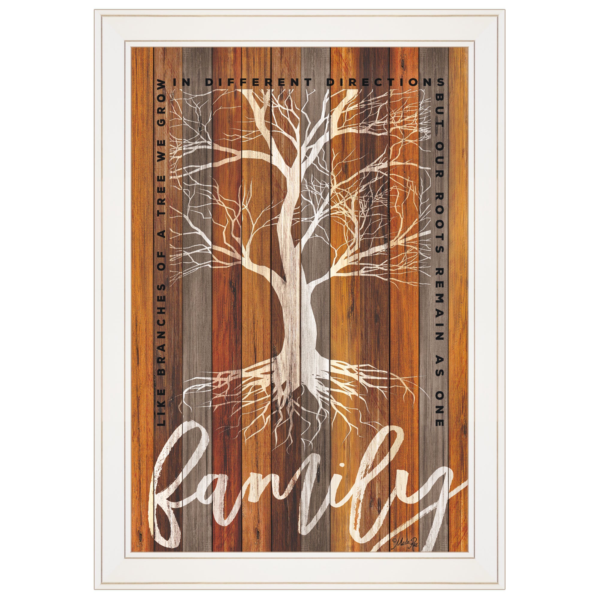 "Family Roots" by Marla Rae, Ready to Hang Framed print, White Frame