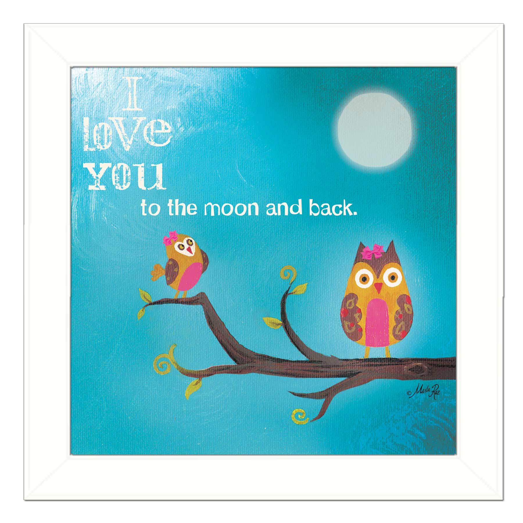 "To the Moon II" By Marla Rae, Printed Wall Art, Ready To Hang Framed Poster, White Frame