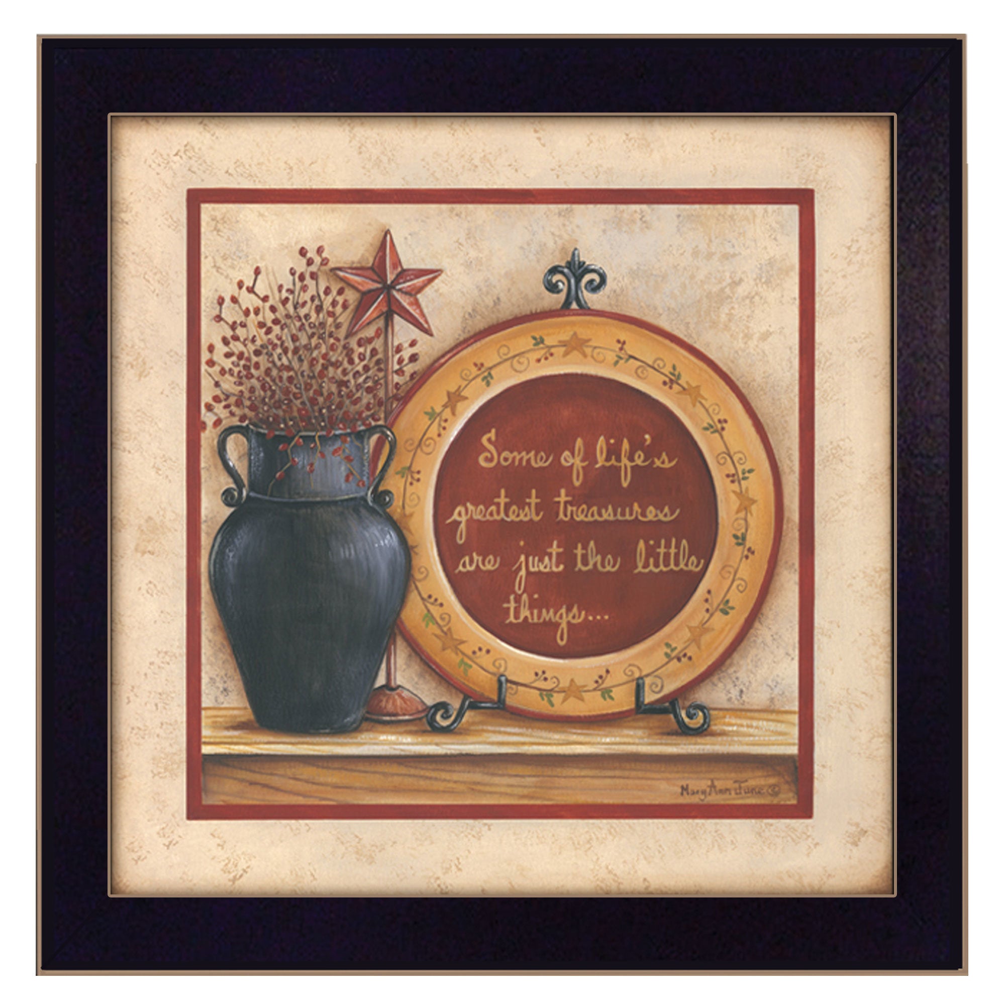 "Greatest Treasures" By Mary June, Printed Wall Art, Ready To Hang Framed Poster, Black Frame