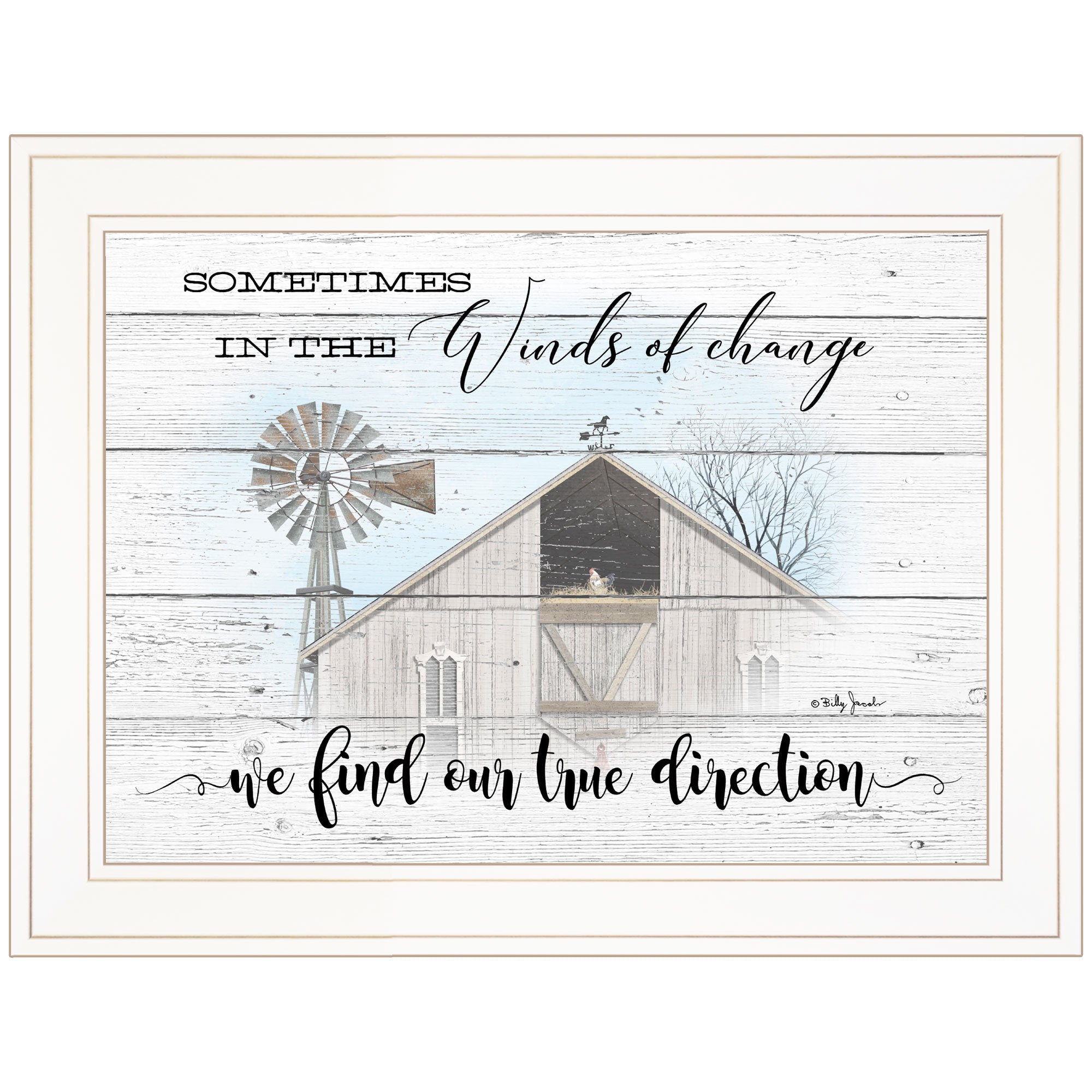 "Winds of Change" By Billy Jacobs, Ready to Hang Framed Print, White Frame