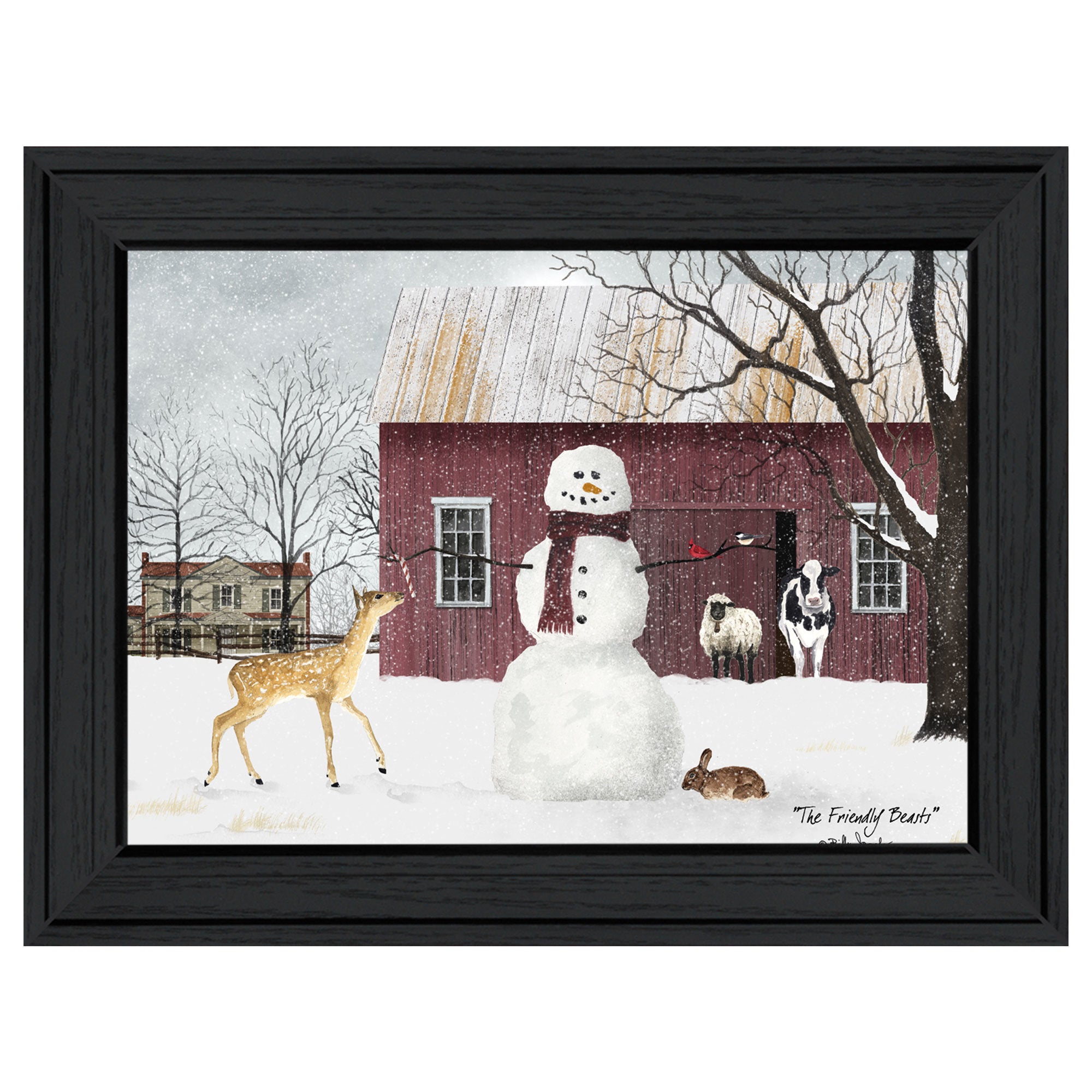 "The Friendly Beasts" By Billy Jacobs, Ready to Hang Framed Print, Black Frame