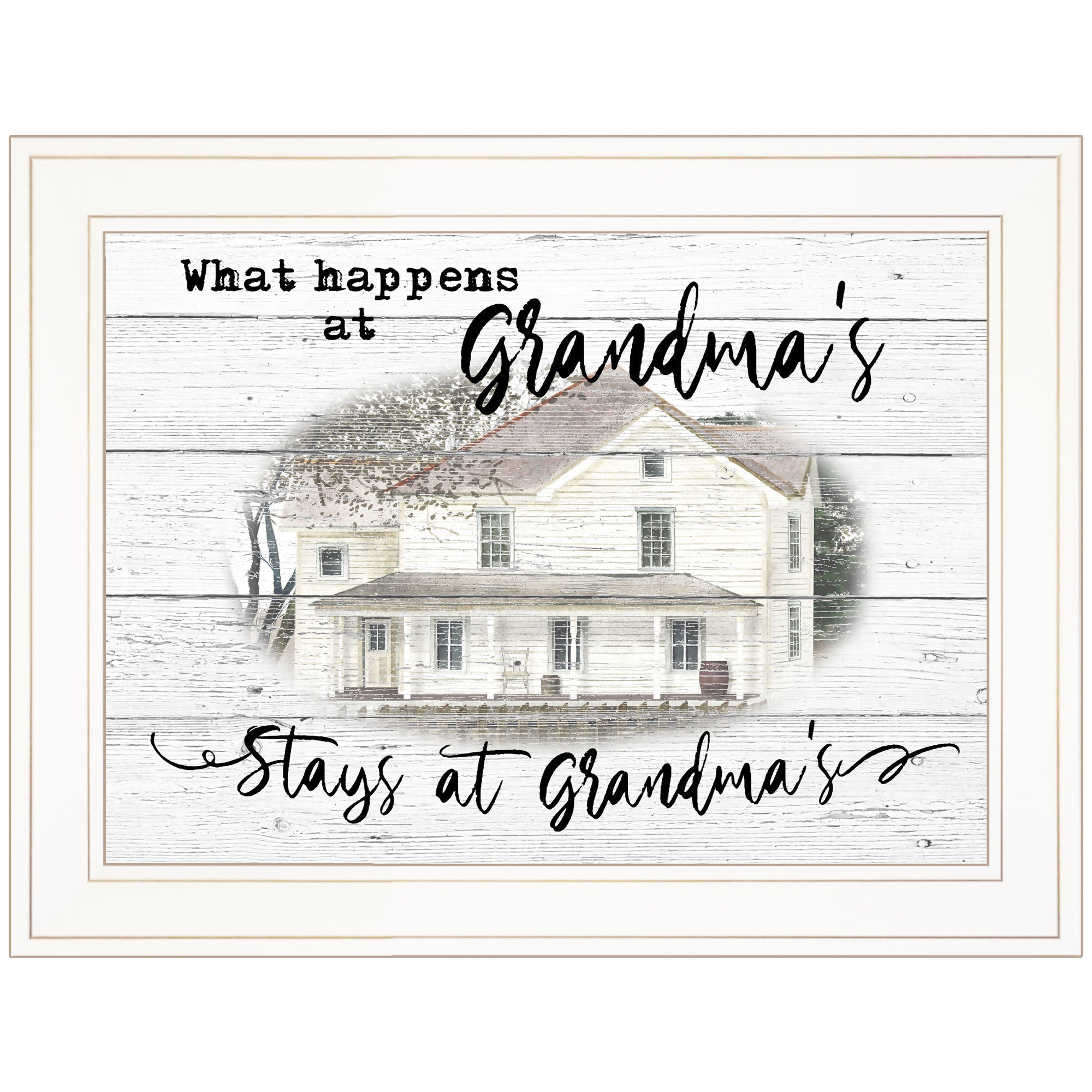 "Stays at Grandma's" By Billy Jacobs, Ready to Hang Framed Print, White Frame