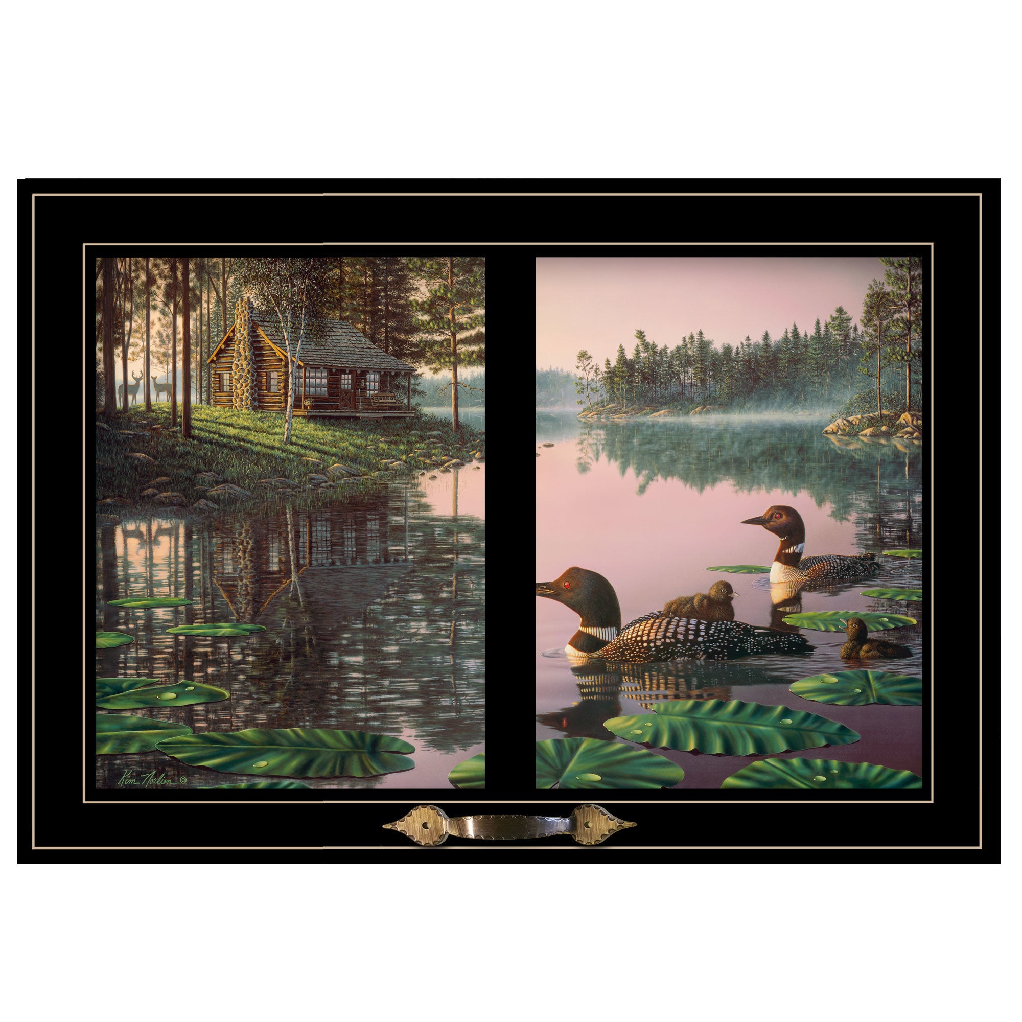 "Northern Tranquility" by Kim Norlien, Ready to Hang Framed Print, Black Window-Style Frame