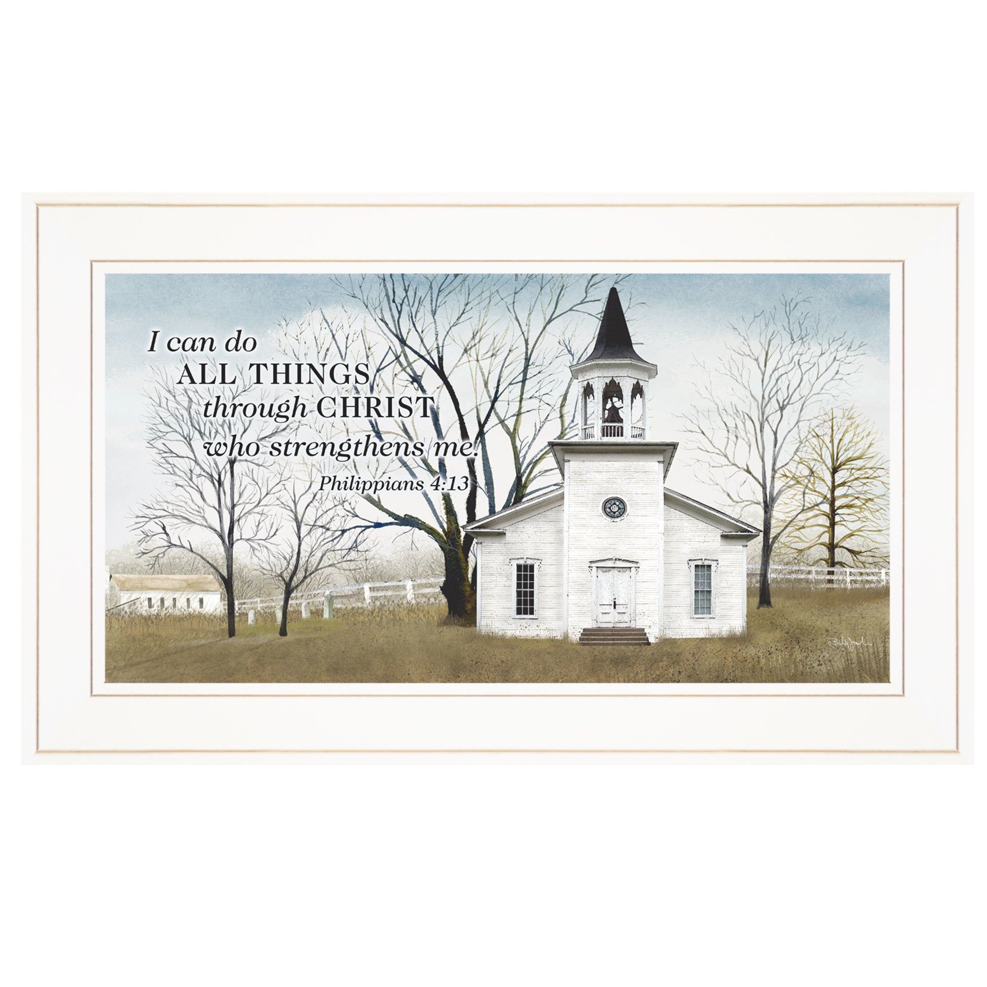 "I Can Do All Things" By Billy Jacobs, Ready to Hang Framed Print, White Frame