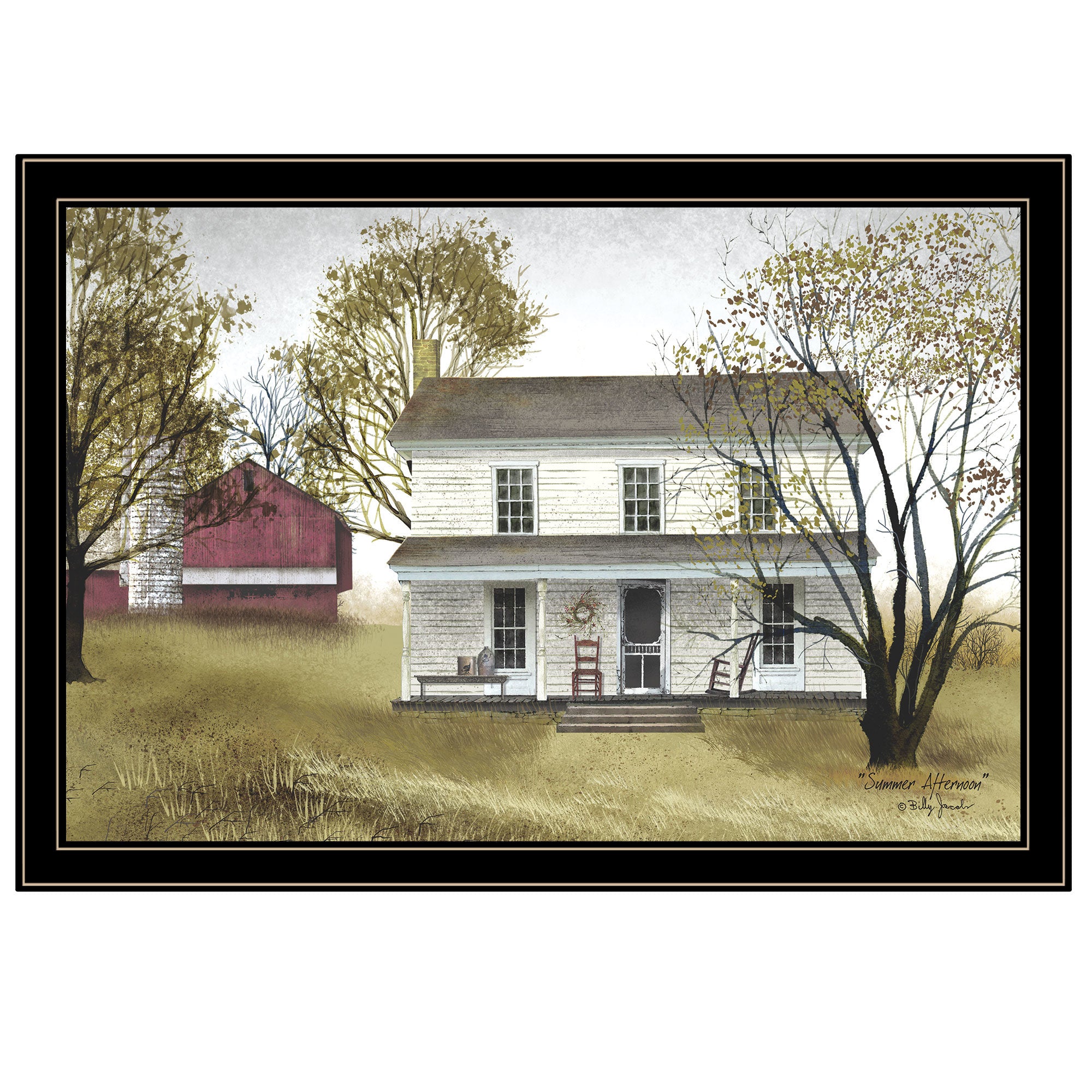 "Summer Afternoon" by Billy Jacobs, Ready to Hang Framed Print, Black Frame