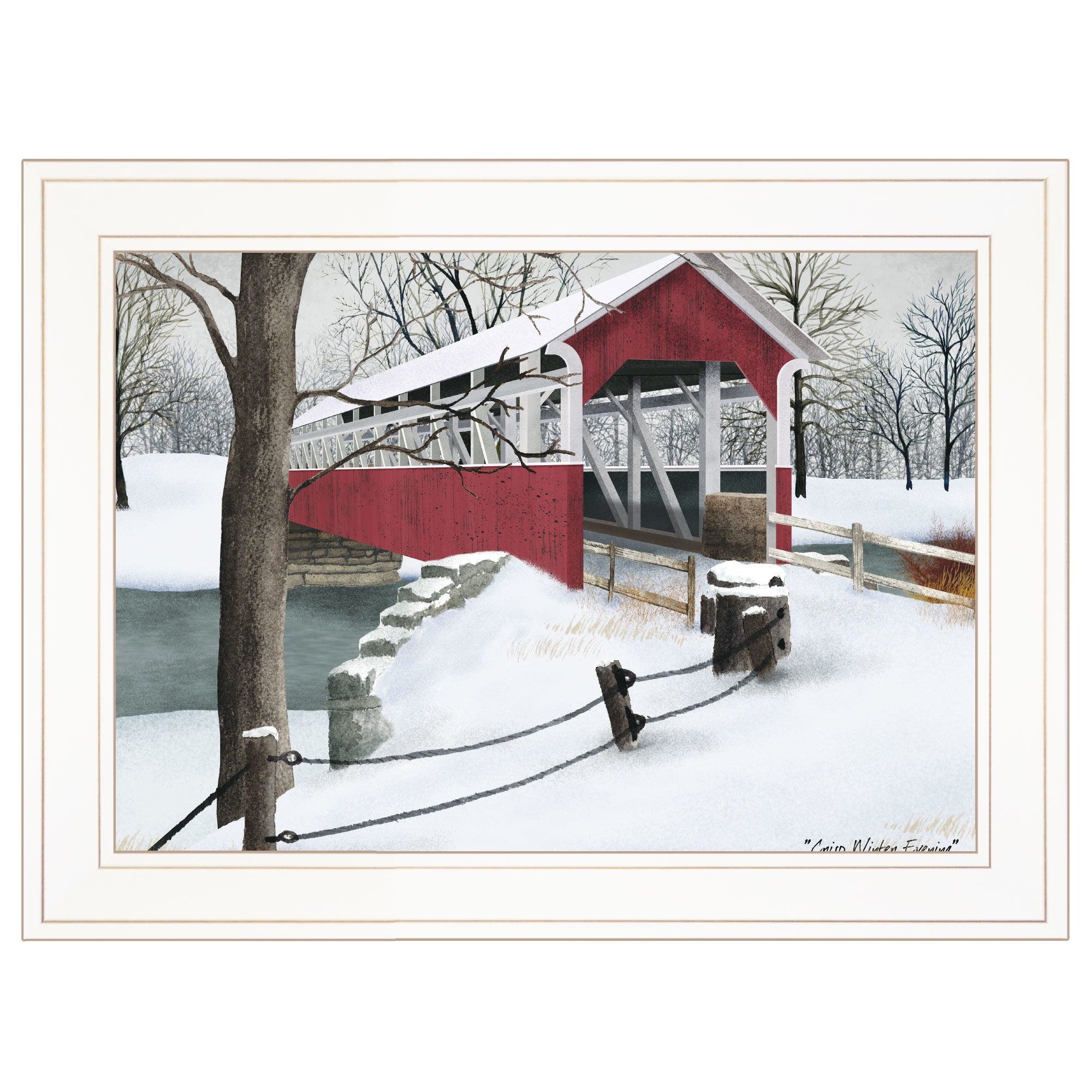 "Crisp Winter Evening" by Billy Jacobs, Ready to Hang Framed Print, White Frame