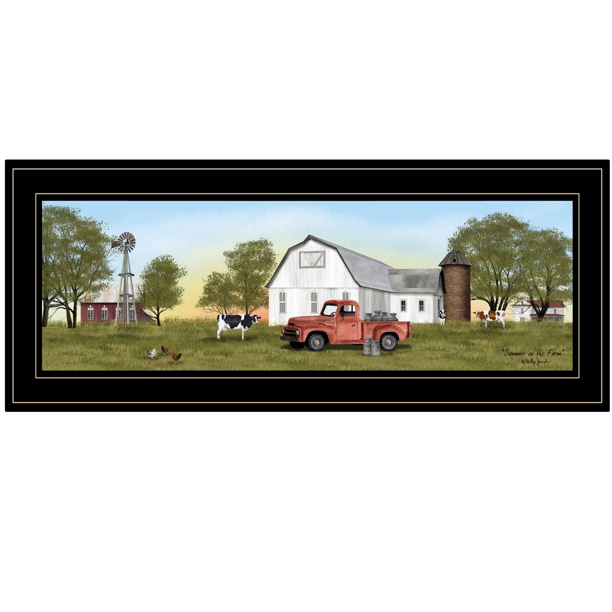 "Summer on the Farm" by Billy Jacobs, Ready to Hang Framed Print, Black Frame