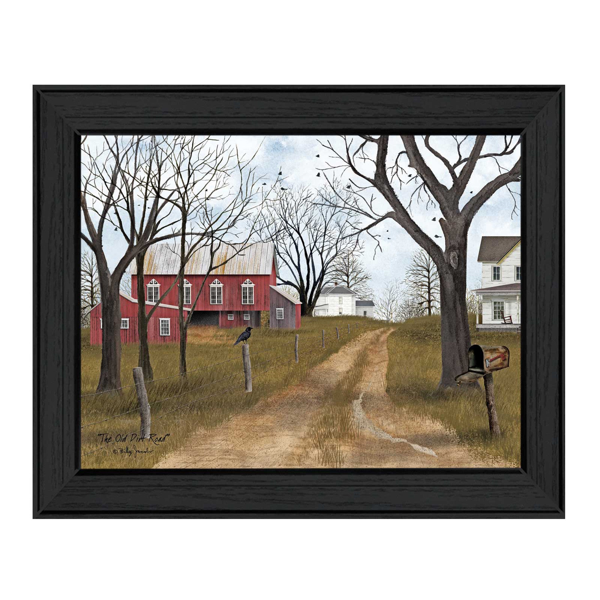 "The Old Dirt Road" By Billy Jacobs, Printed Wall Art, Ready To Hang Framed Poster, Black Frame