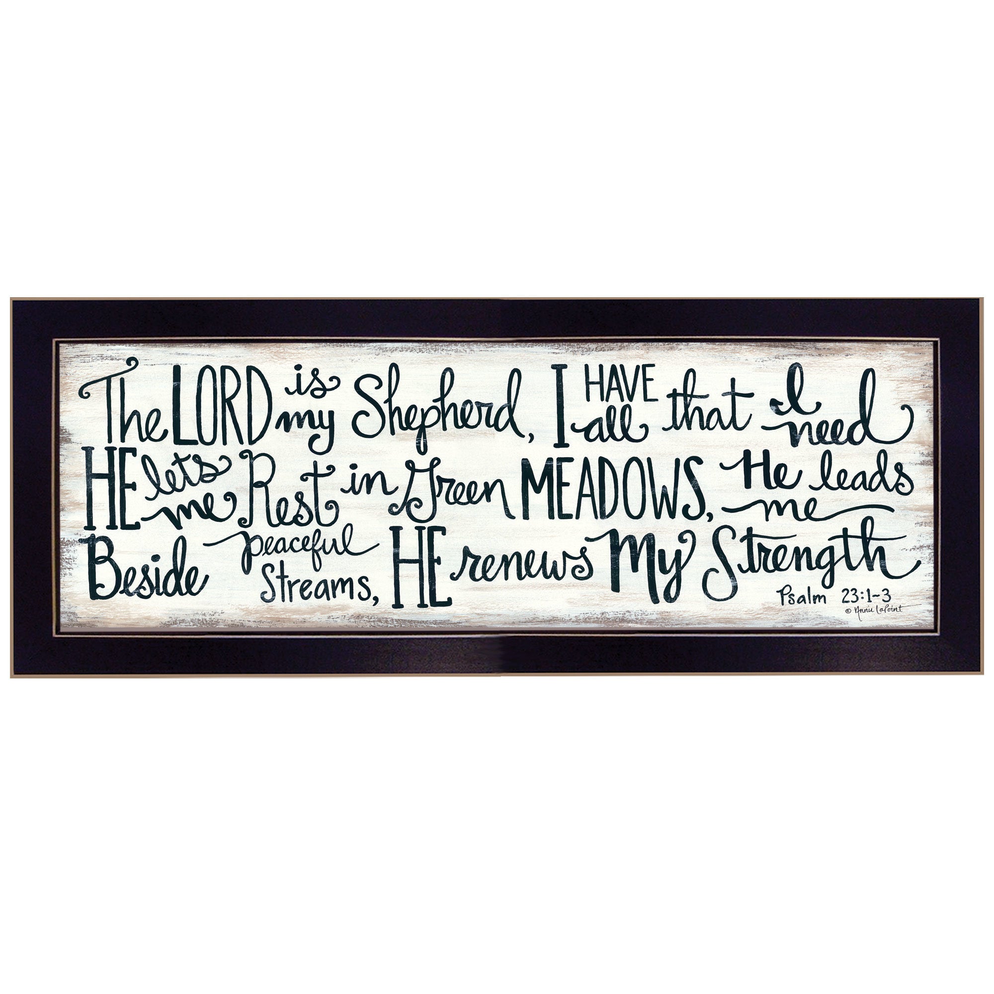 "The Lord is My Shepherd" by Annie LaPoint, Ready to Hang Framed Print, Black Frame