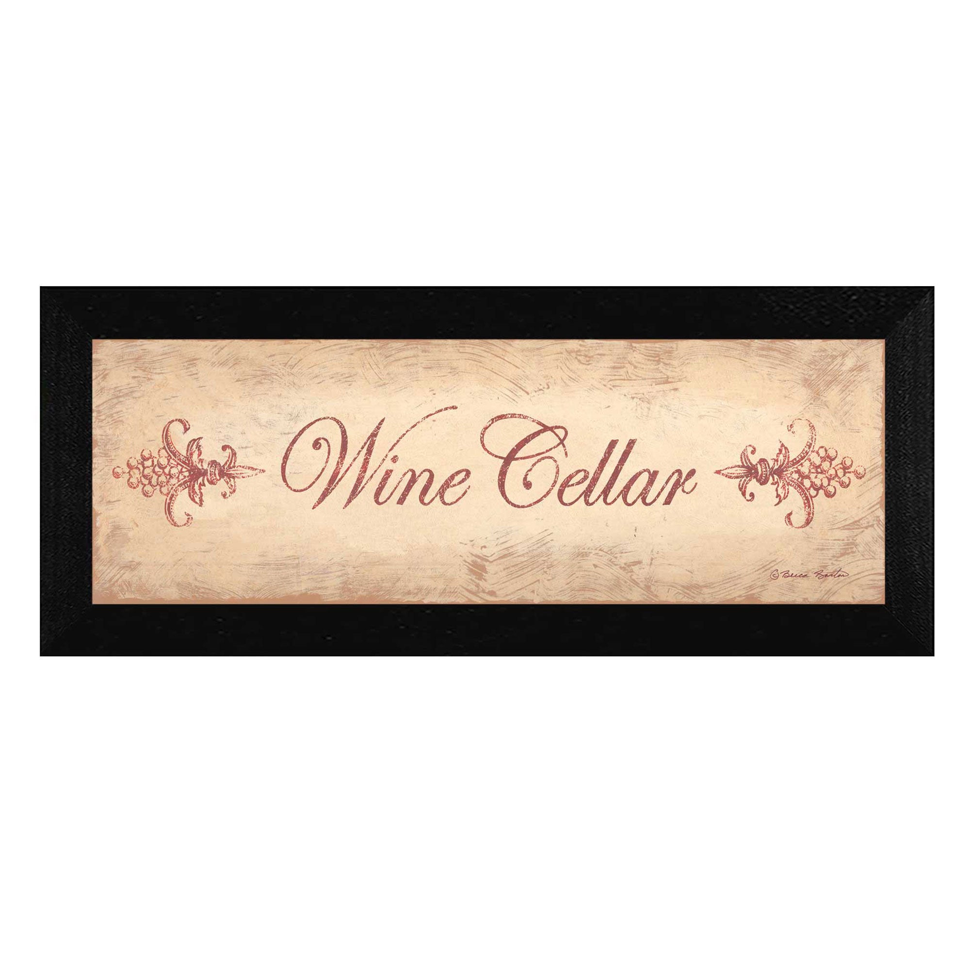 "Wine Cellar" By Becca Barton, Printed Wall Art, Ready To Hang Framed Poster, Black Frame