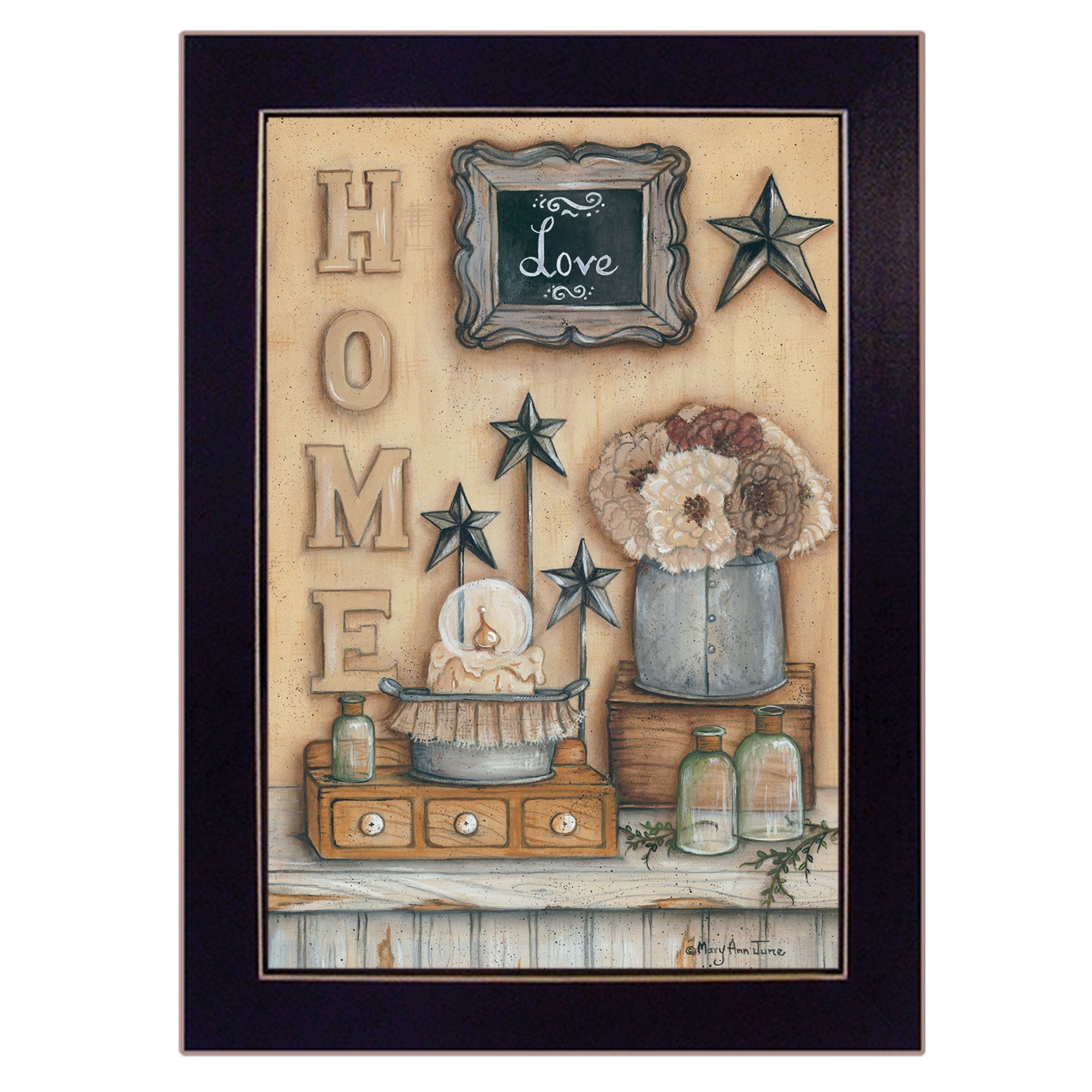 "Friends by" by Mary Ann June, Ready to Hang Framed Print, Black Frame
