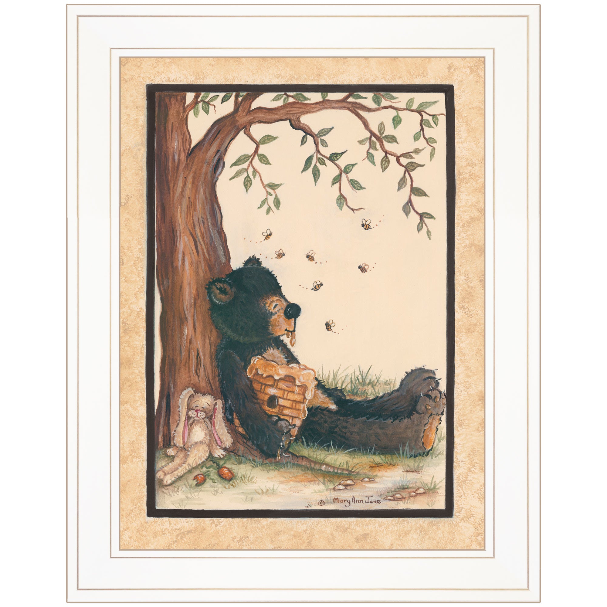 "Nap Time" by Mary June, Ready to Hang Framed Print, White Frame