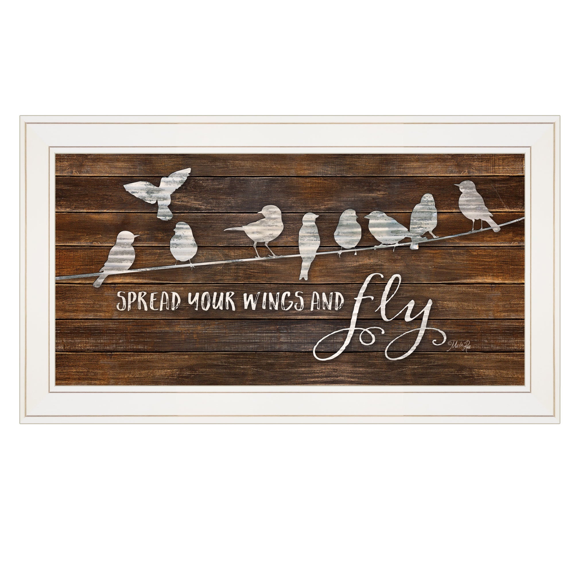 "Spread Your Wings and Fly" by Marla Rae, Ready to Hang Framed print, White Frame