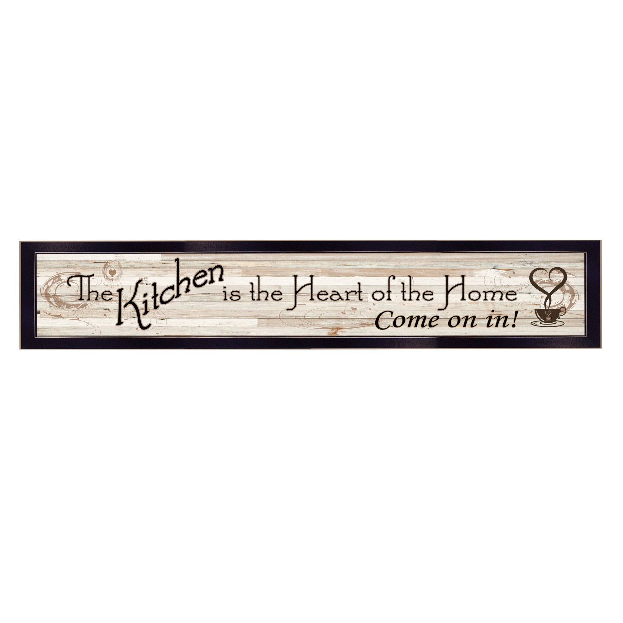 "Kitchen Is The Heart of The Home" by Millwork Engineering, Ready to Hang Framed Print, Black Frame