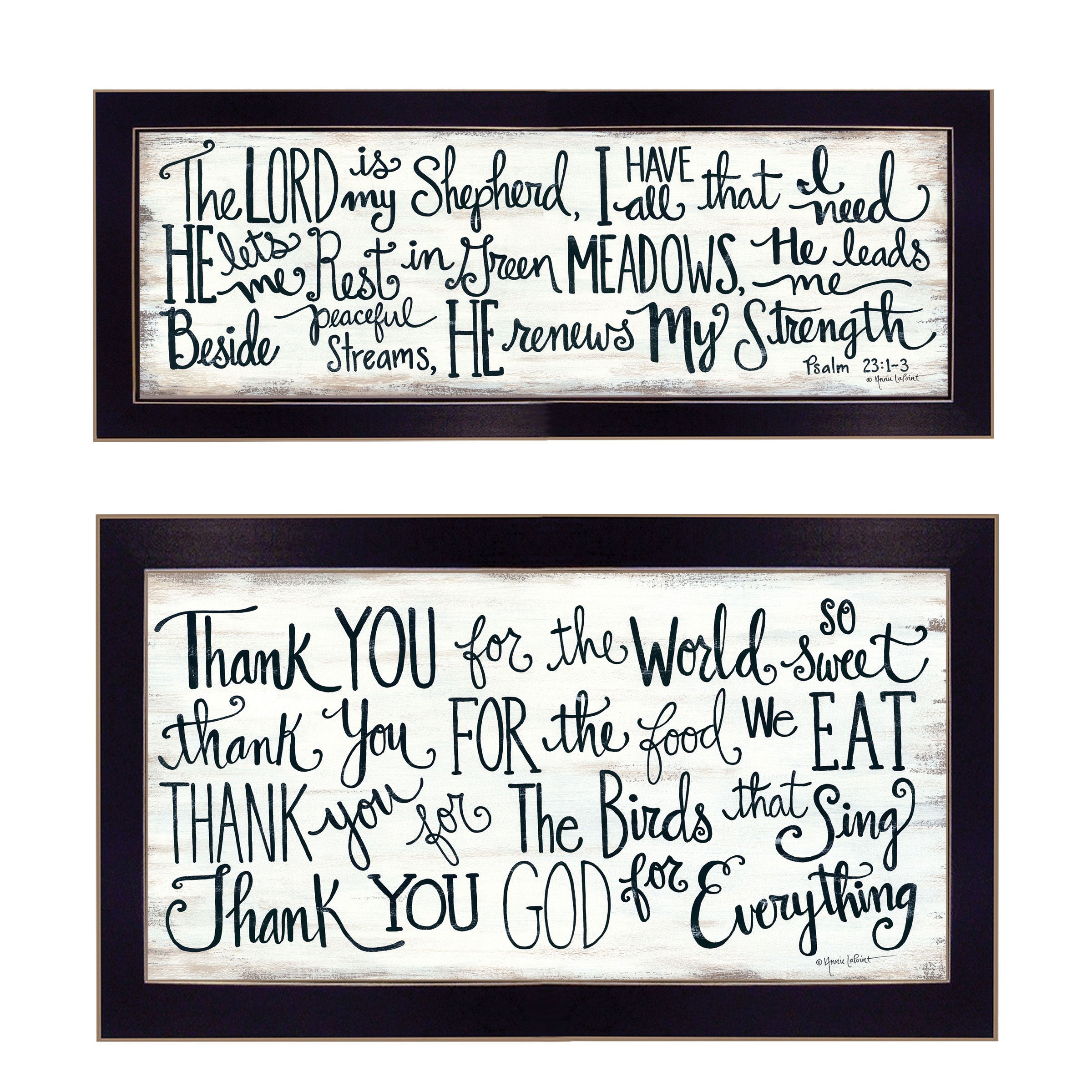 "Thank You Lord" 2-Piece Vignette by Annie LaPoint, Black Frame