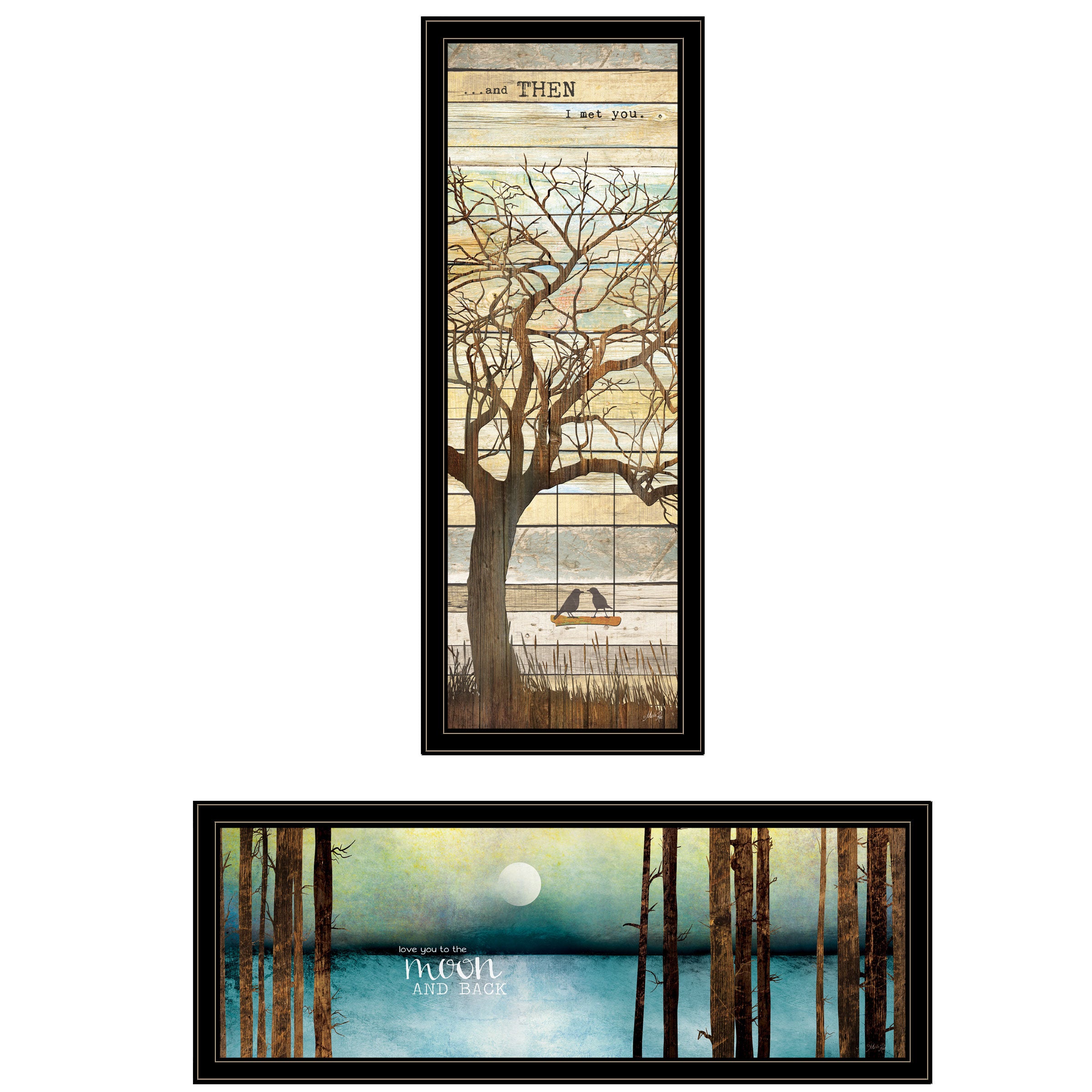 "I met You/Living your Dreams" 2-Piece Vignette by Marla Rae, Black Frame