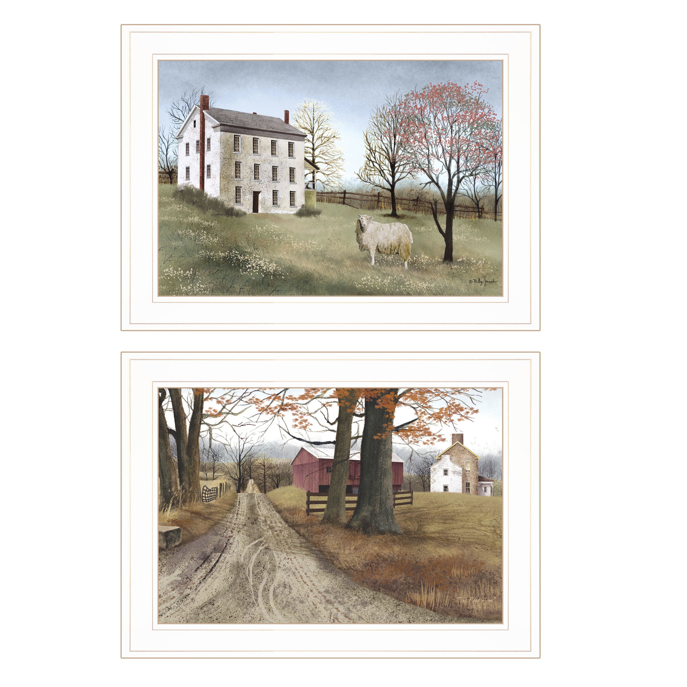 "The Road Home" 2-Piece Vignette by Billy Jacobs, White Frame