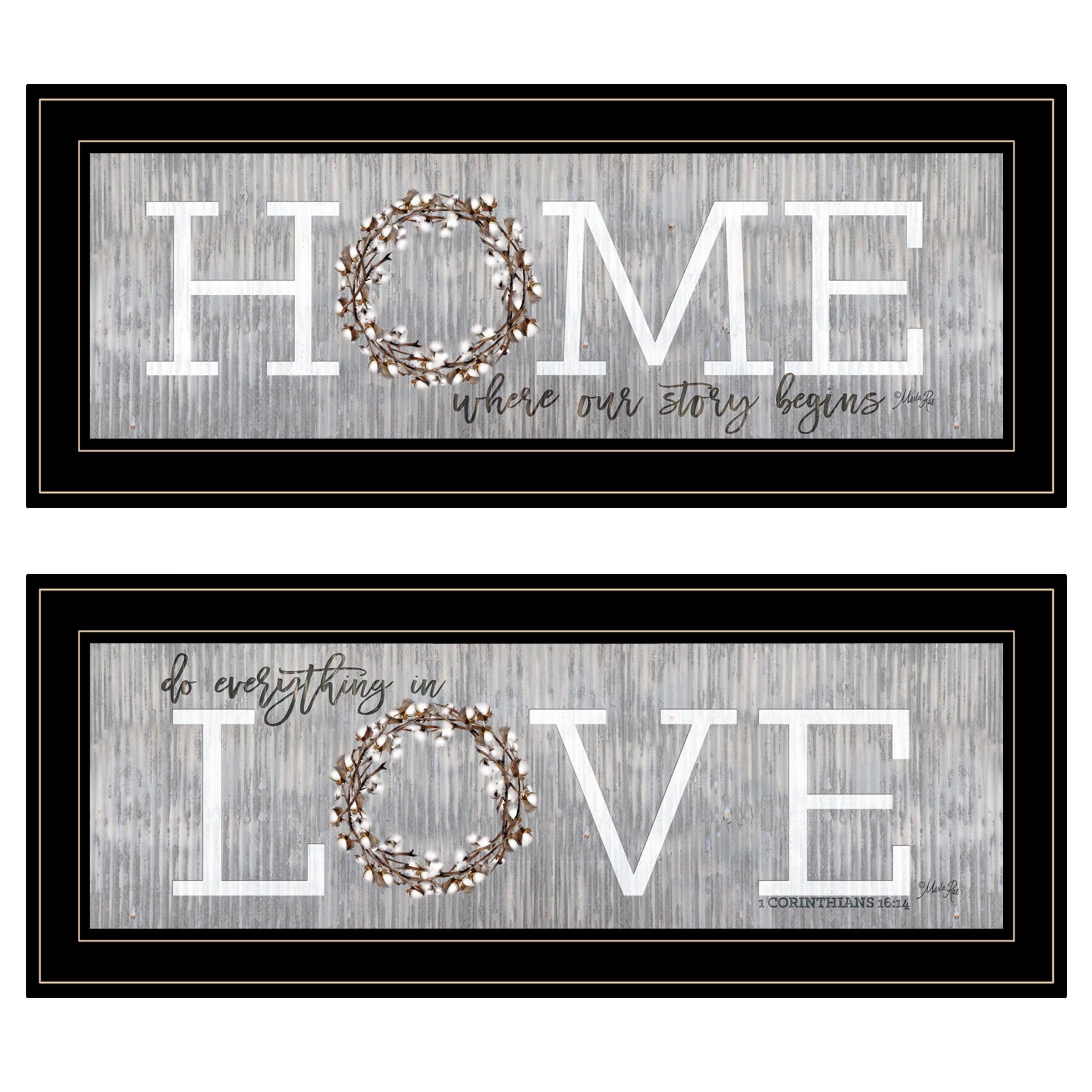 "Where Our Story Begins" 2-Piece Vignette by Marla Rae, Black Frame