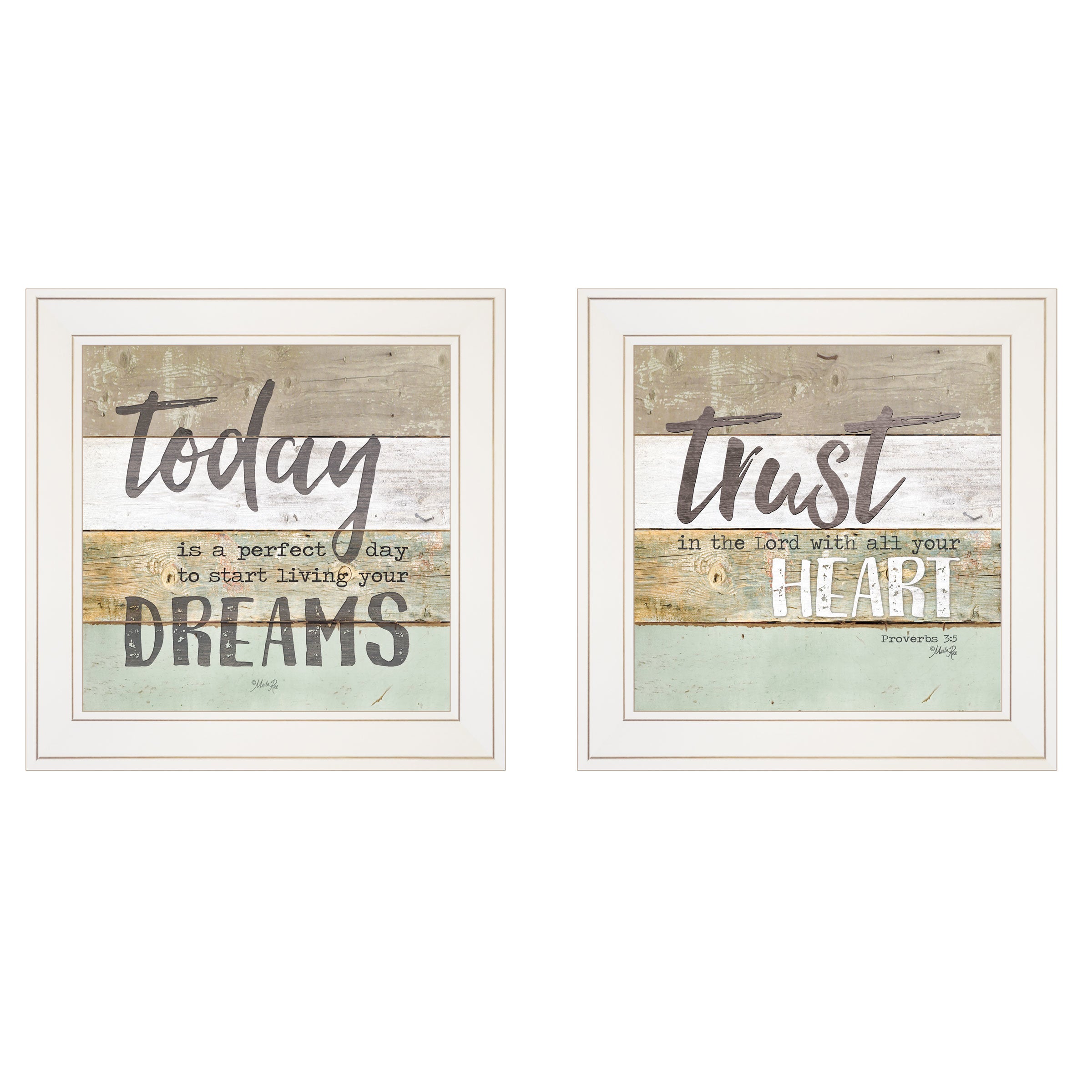 "Trusting in the Lord" 2-Piece Vignette by Marla Rae, White Frame