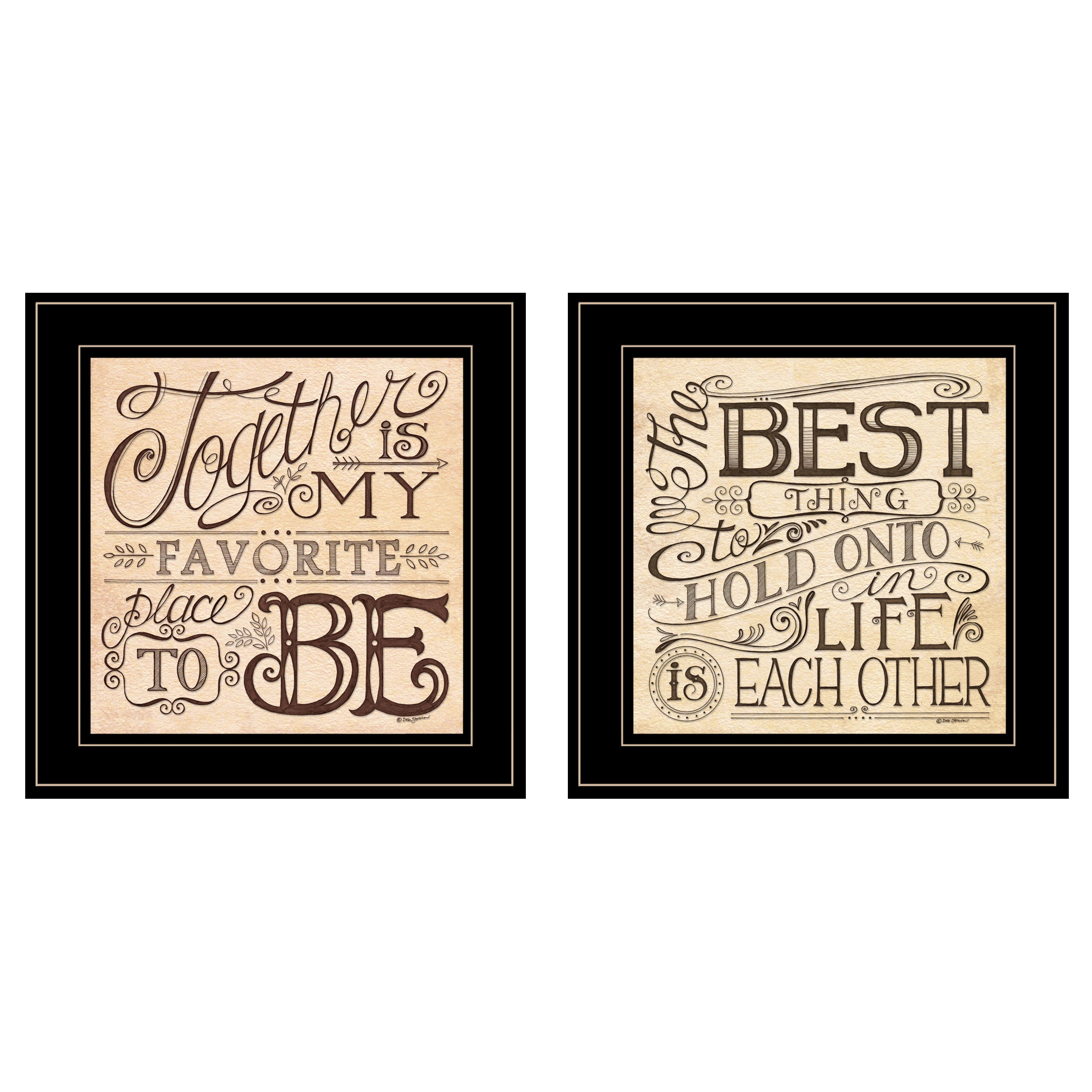 "Together / Each Other" 2-Piece Vignette by Deb Strain, Black Frame