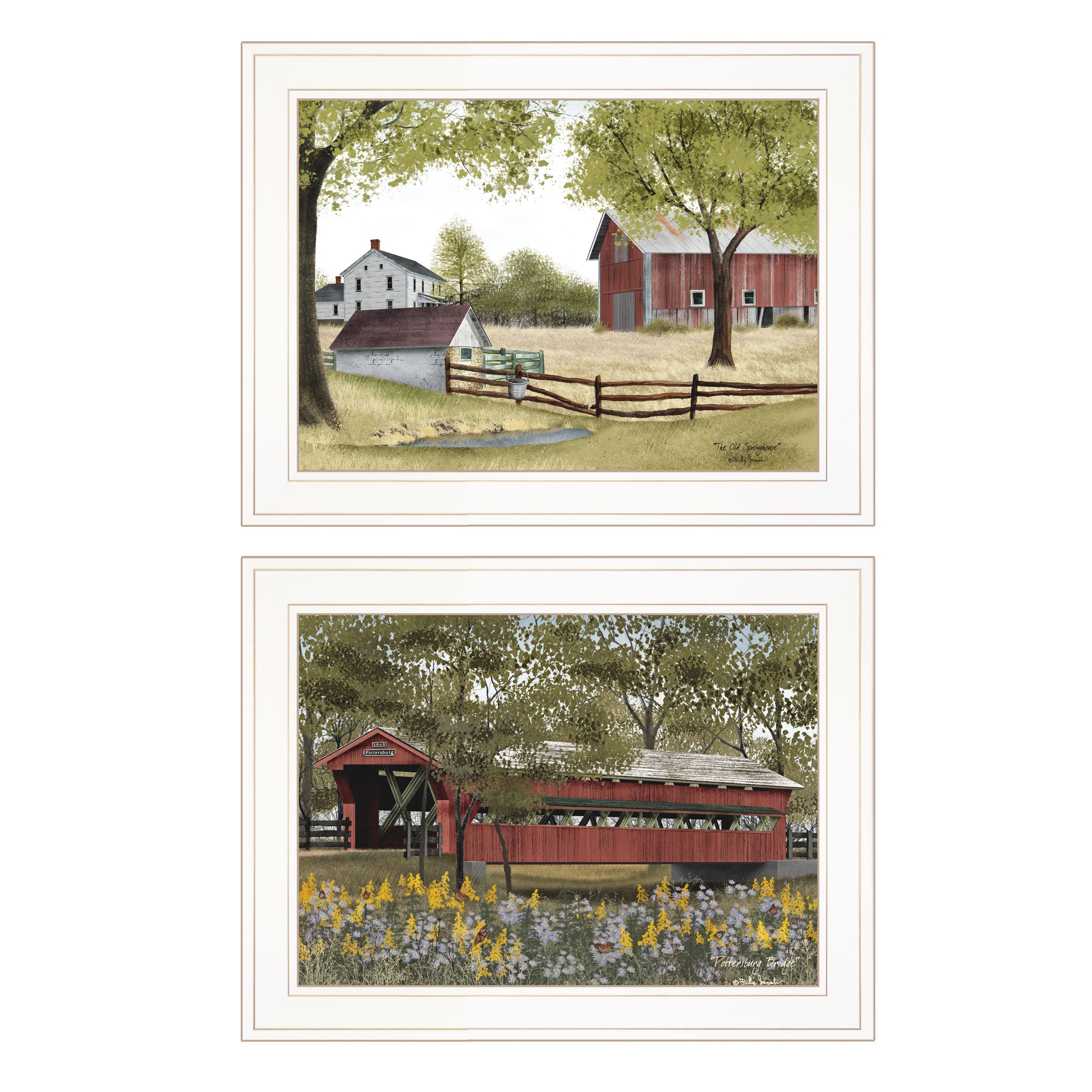 "The Spring House" 2-Piece Vignette by Billy Jacob, White Frame