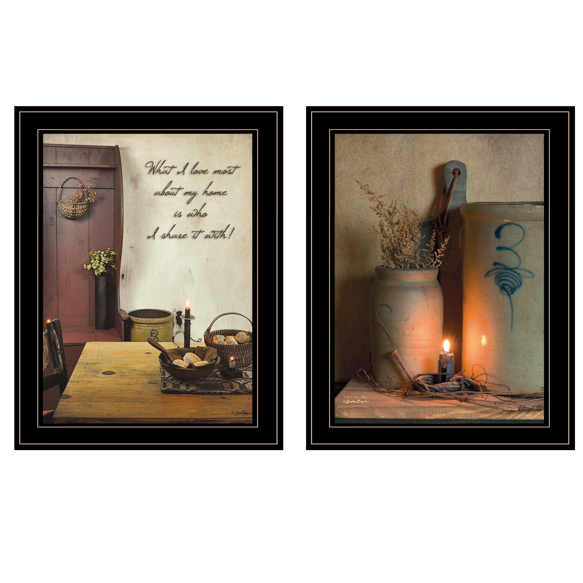 "What I Love Most" 2-Piece Vignette by Susie Boyer, Black Frame