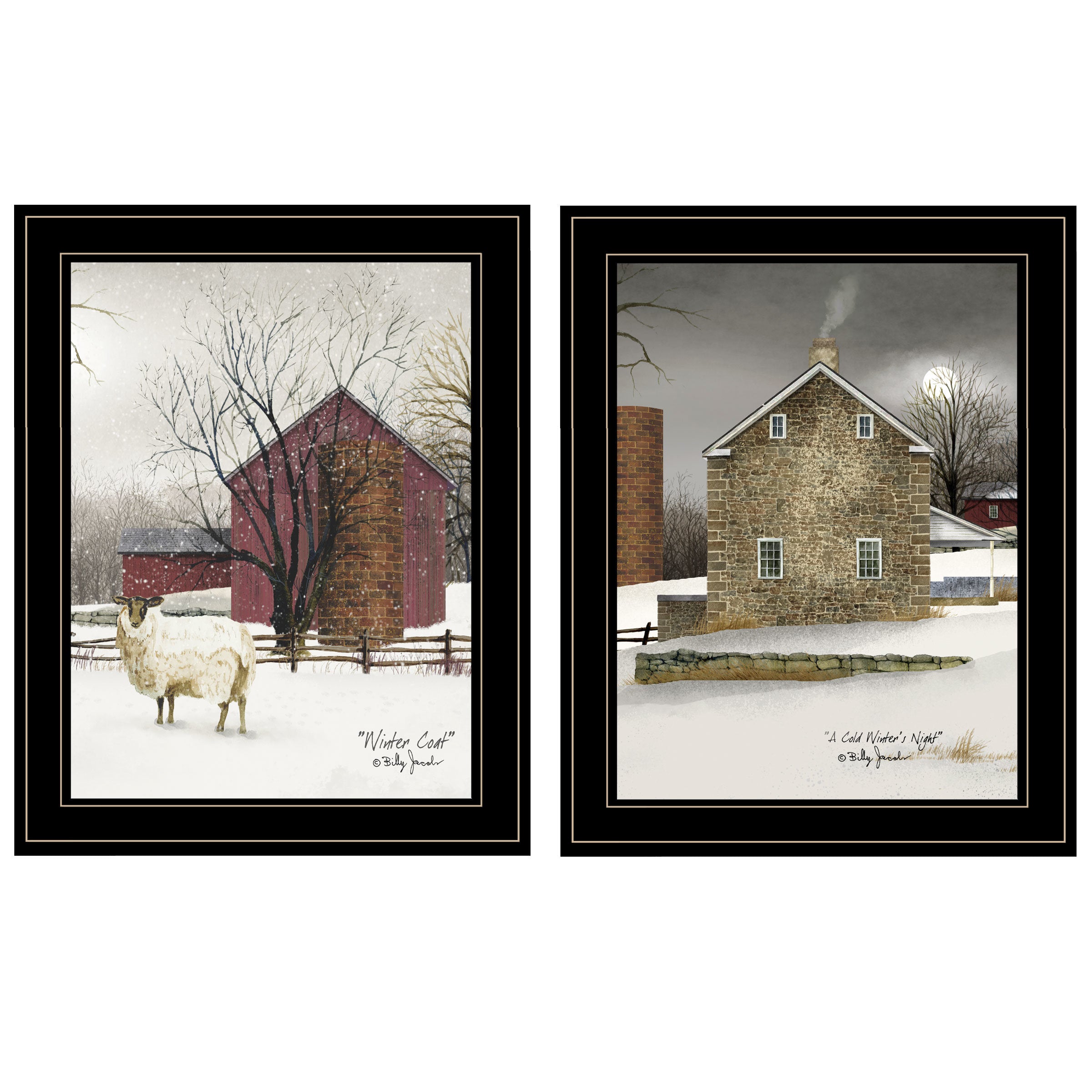 "Cold Winter" 2-Piece Vignette by Billy Jacobs, Black Frame