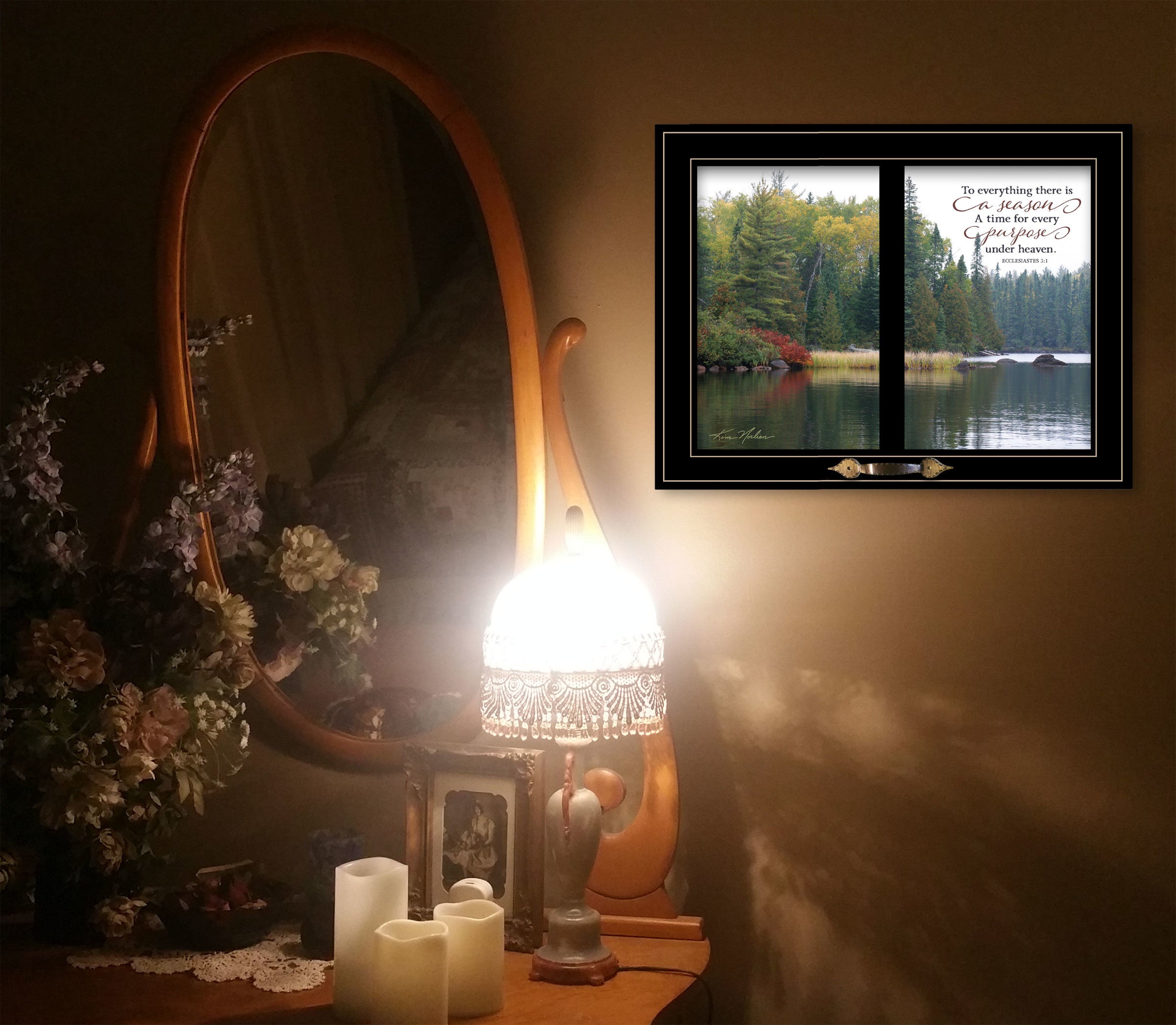 "To Everything There is a Season" by Kim Norlien, Ready to Hang Framed Print, Black Window-Style Frame