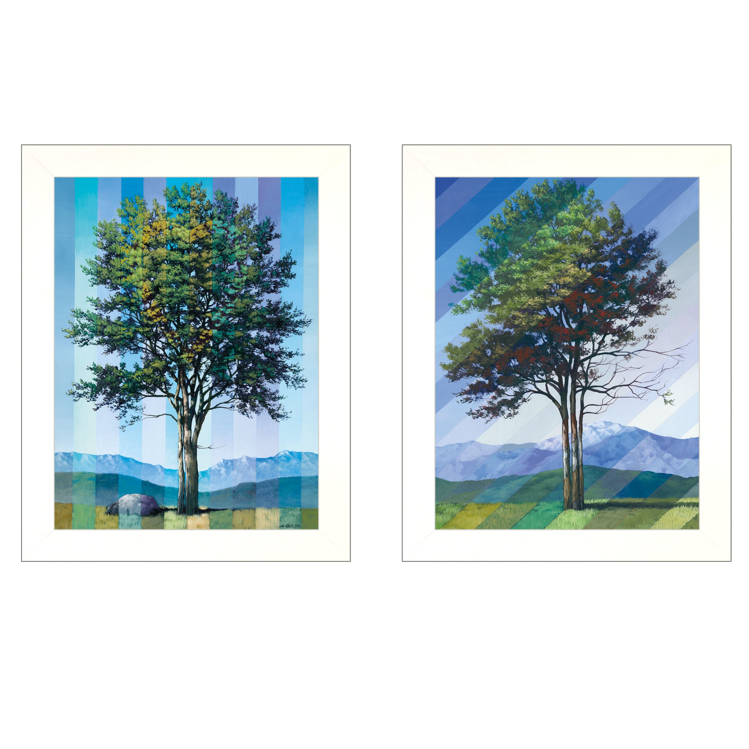 "Catching Light as Time Passes" 2-Piece Vignette by Tim Gagnon, White Frame