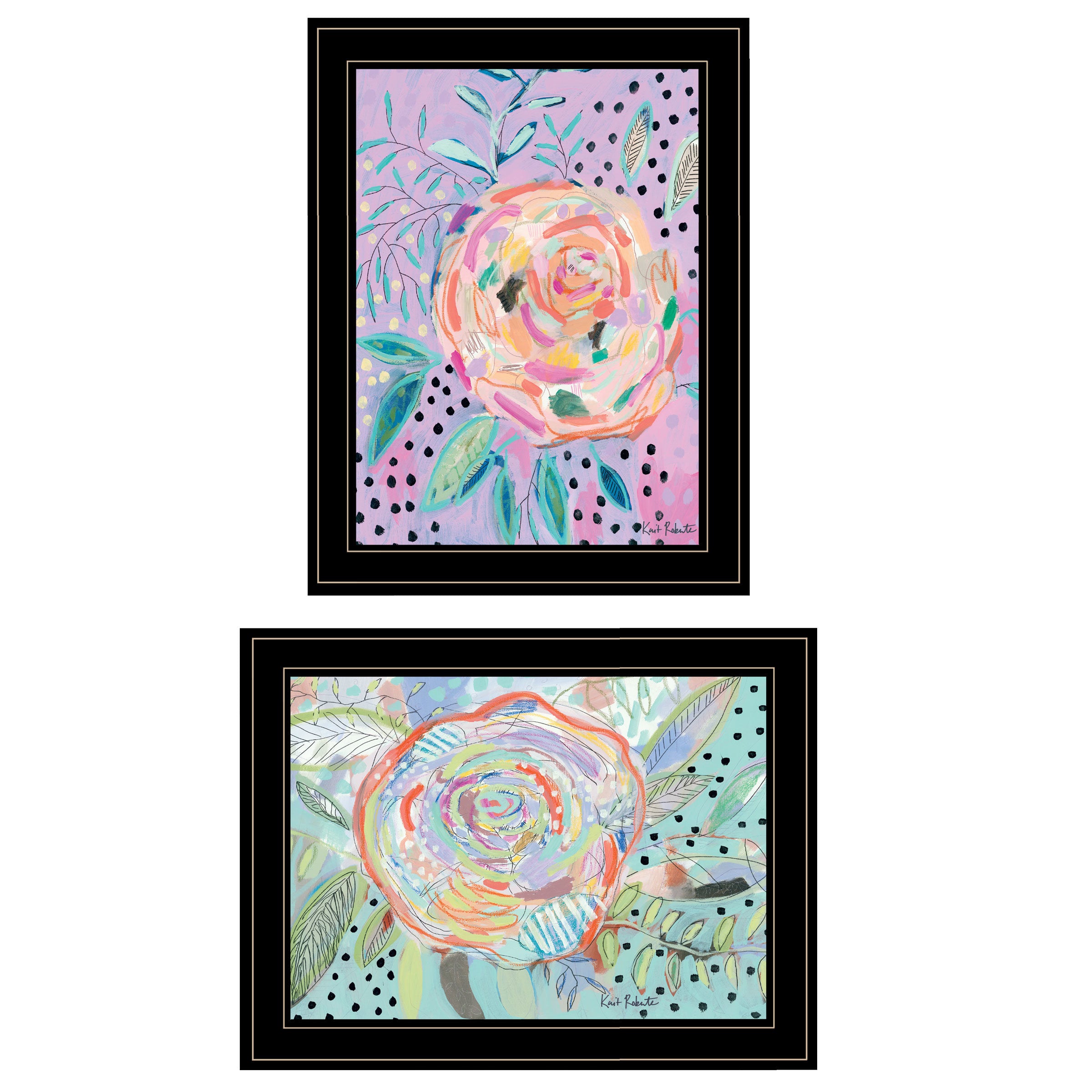 "Bloom for Yourself" 2-Piece Vignette by Kait Roberts, Black Frame