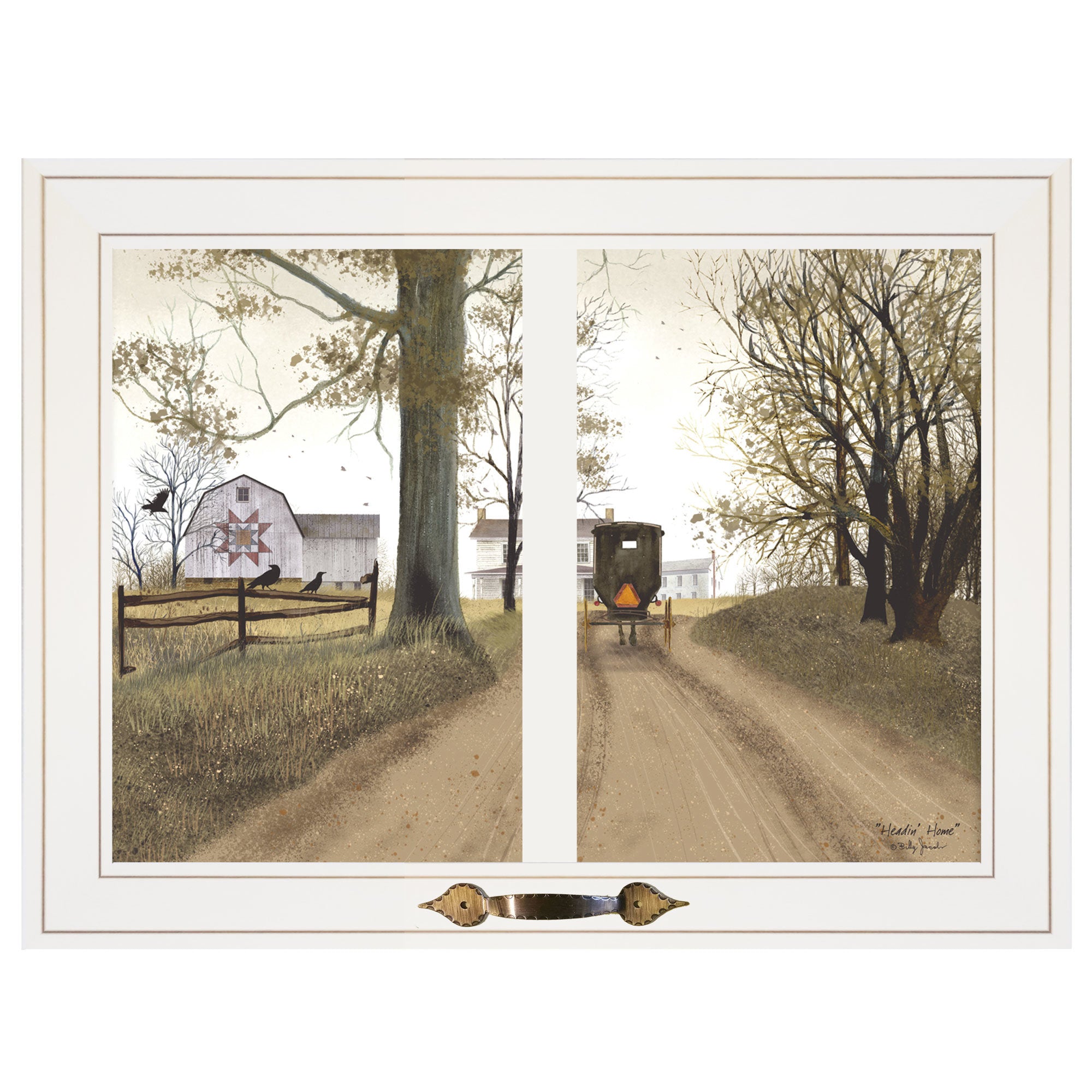 "Heading Home" by Billy Jacobs, Ready to Hang Framed Print, White Window-Style Frame