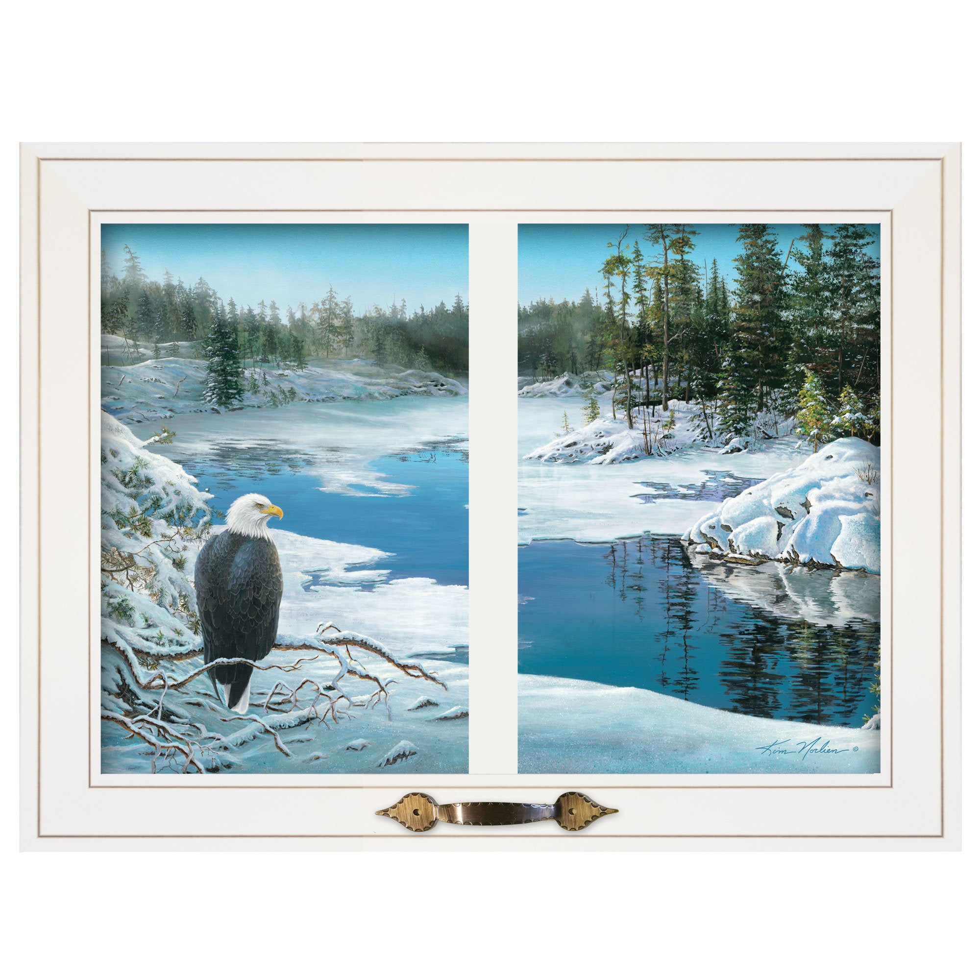 "The Lookout" by Kim Norlien, Ready to Hang Framed Print, White Window-Style Frame