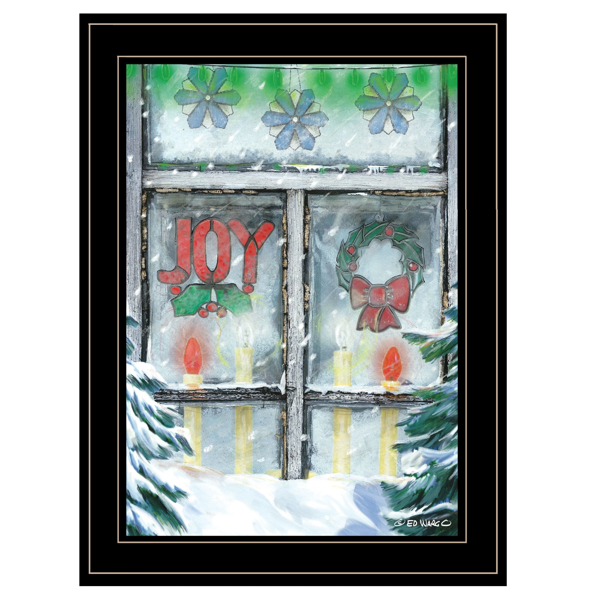 "Christmas Joy" by Ed Wargo Ready to Hang Framed Print, Black Frame