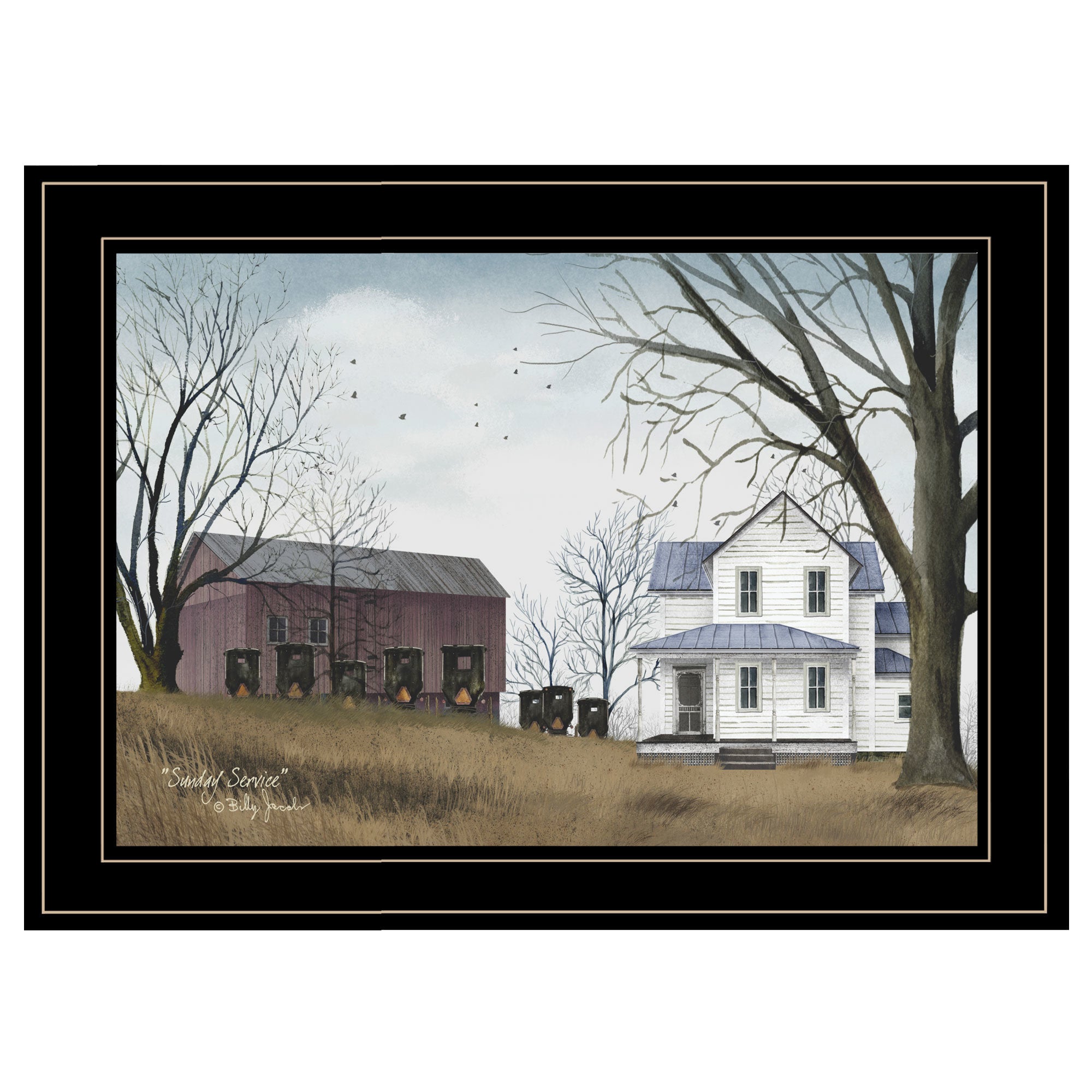 "Sunday Service" by Billy Jacobs, Ready to Hang Framed Print, Black Frame