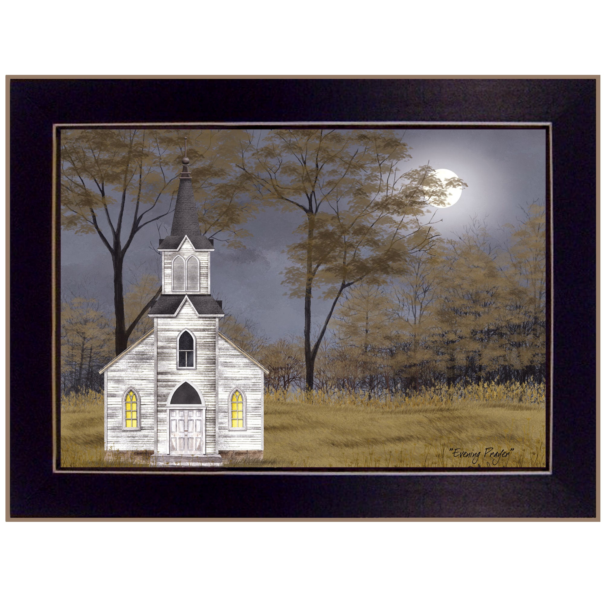 "Evening Prayer" by Billy Jacobs, Ready to Hang Framed Print, Black Frame