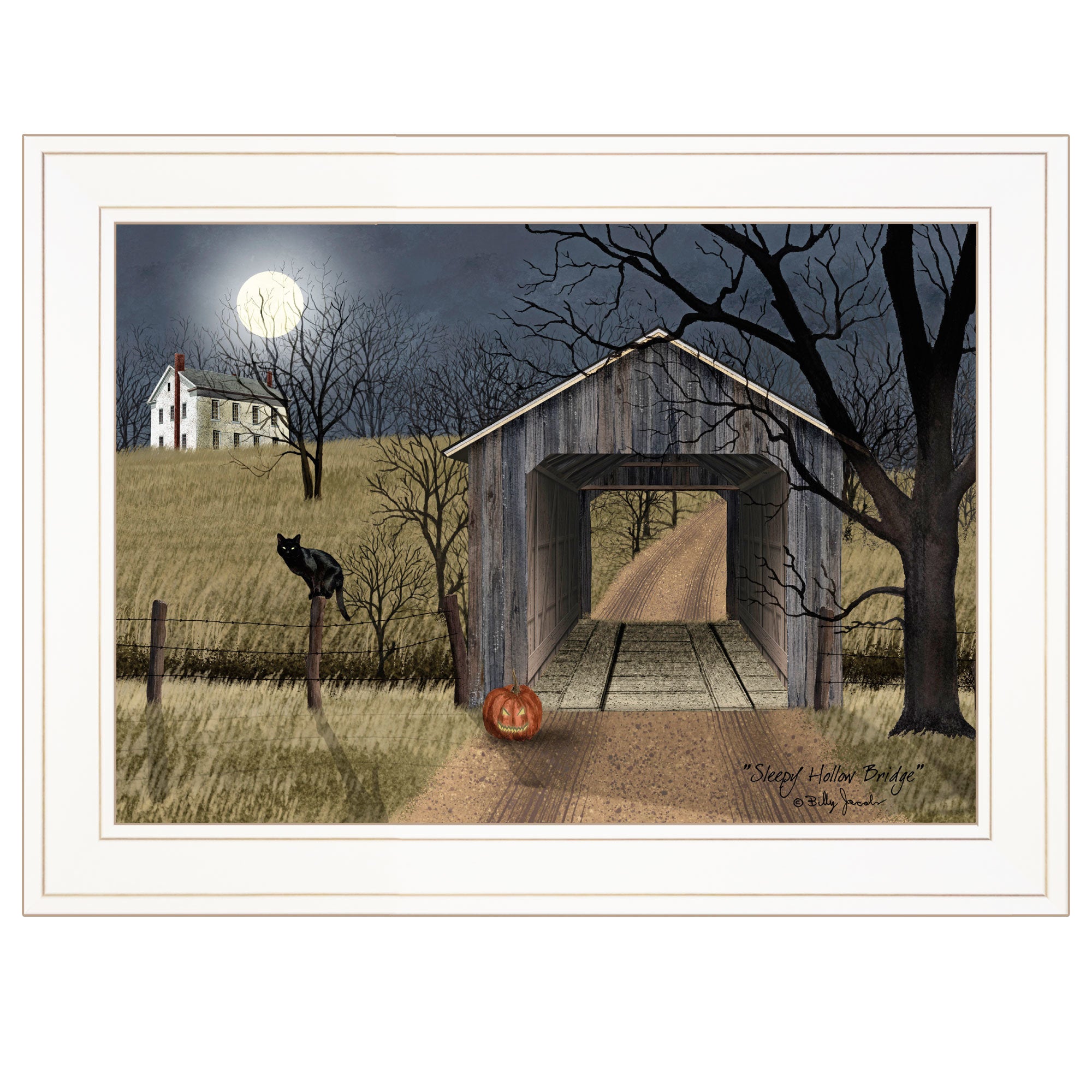 "Sleepy Hollow Bridge" by Billy Jacobs, Ready to Hang Framed Print, White Frame