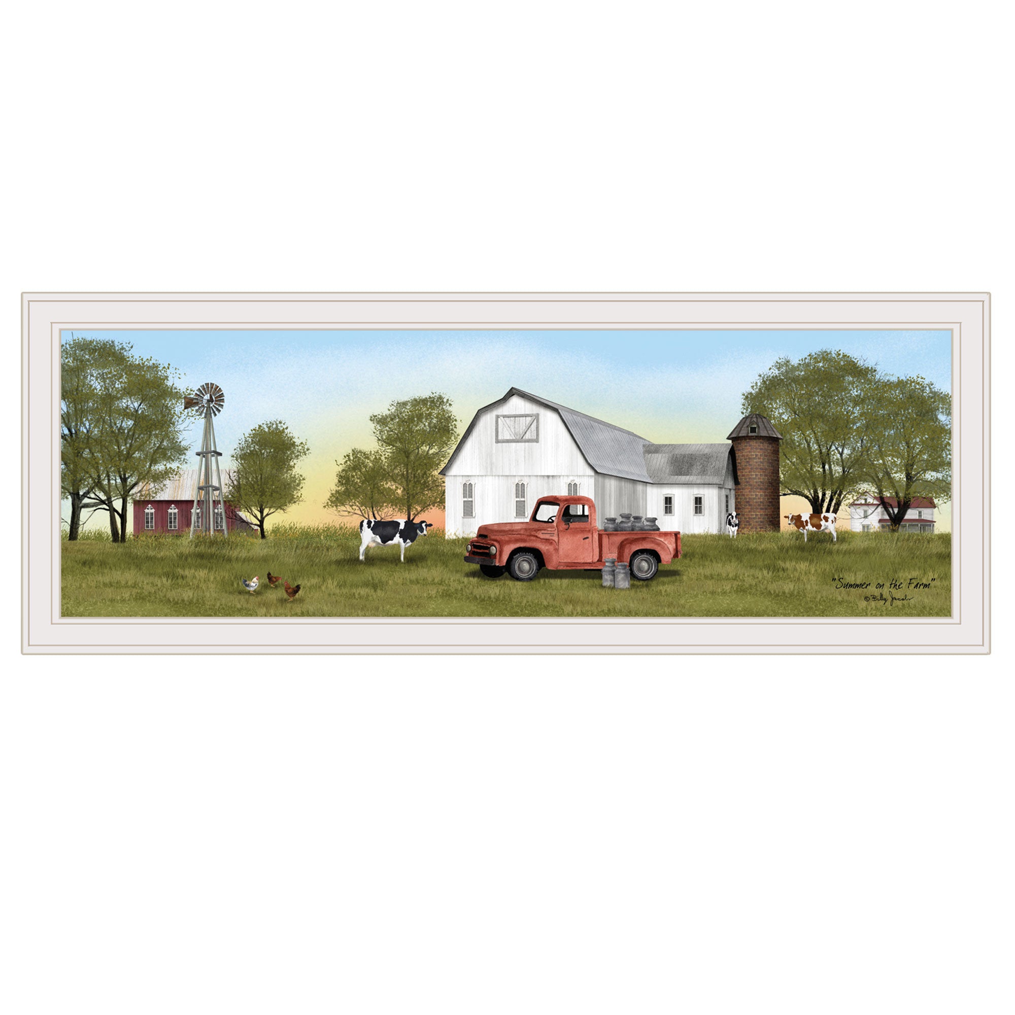 "Summer on the Farm" by Billy Jacobs, Ready to Hang Framed Print, White Frame