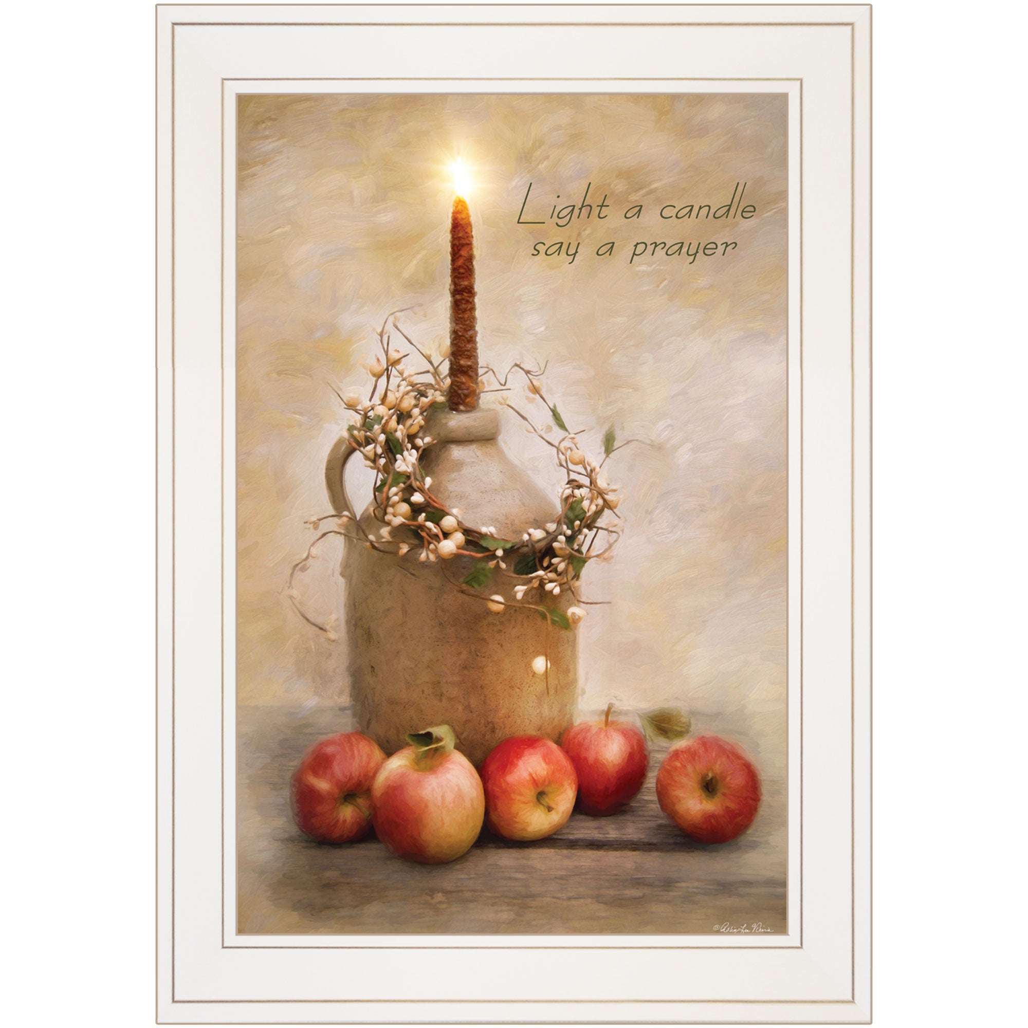 "Say A Prayer" by Robin-Lee Vieira, Ready to Hang Framed Print, White Frame