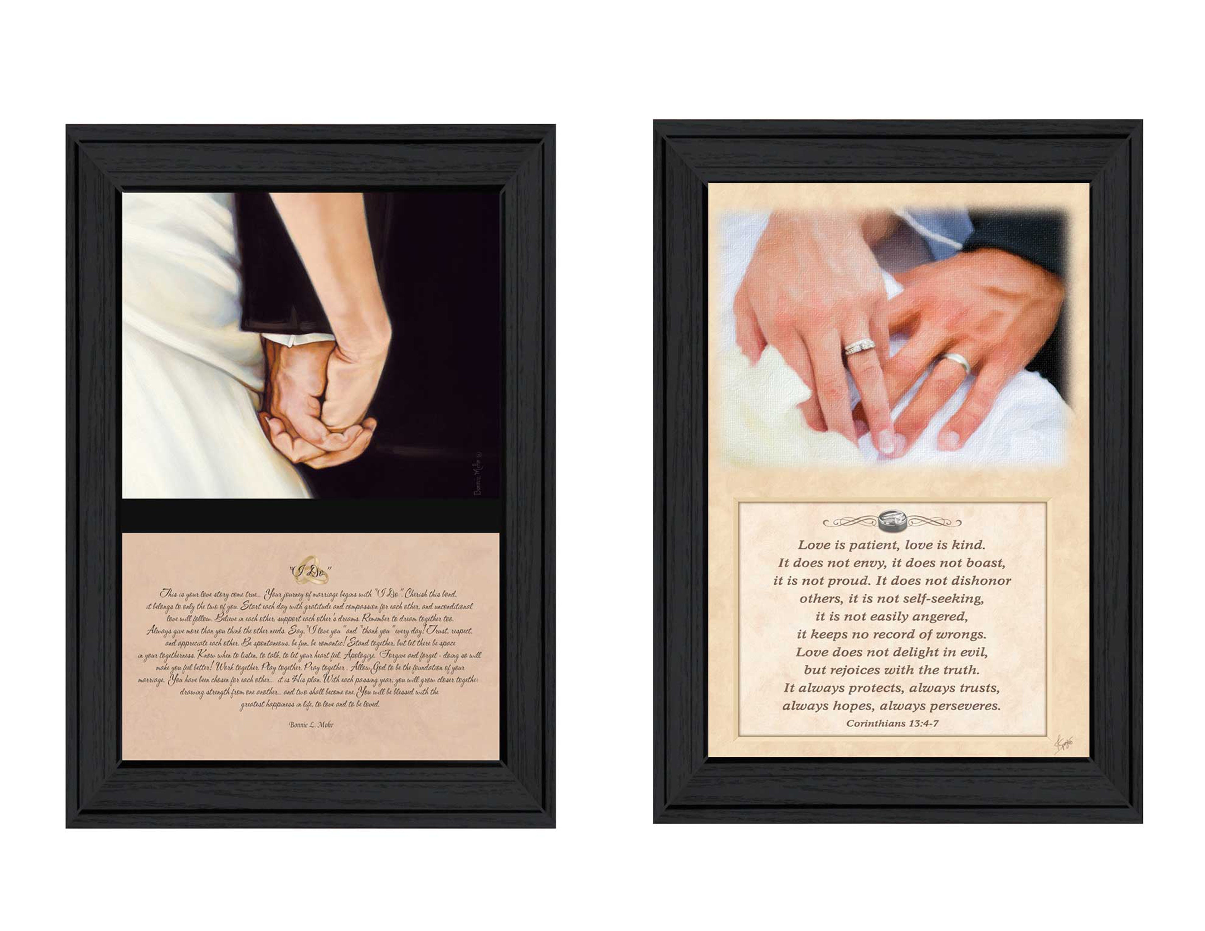 "Marriage Collection" 2-Piece Vignette By B. Mohr and J. Spivey, Printed Wall Art, Ready To Hang Framed Poster, Black Frame